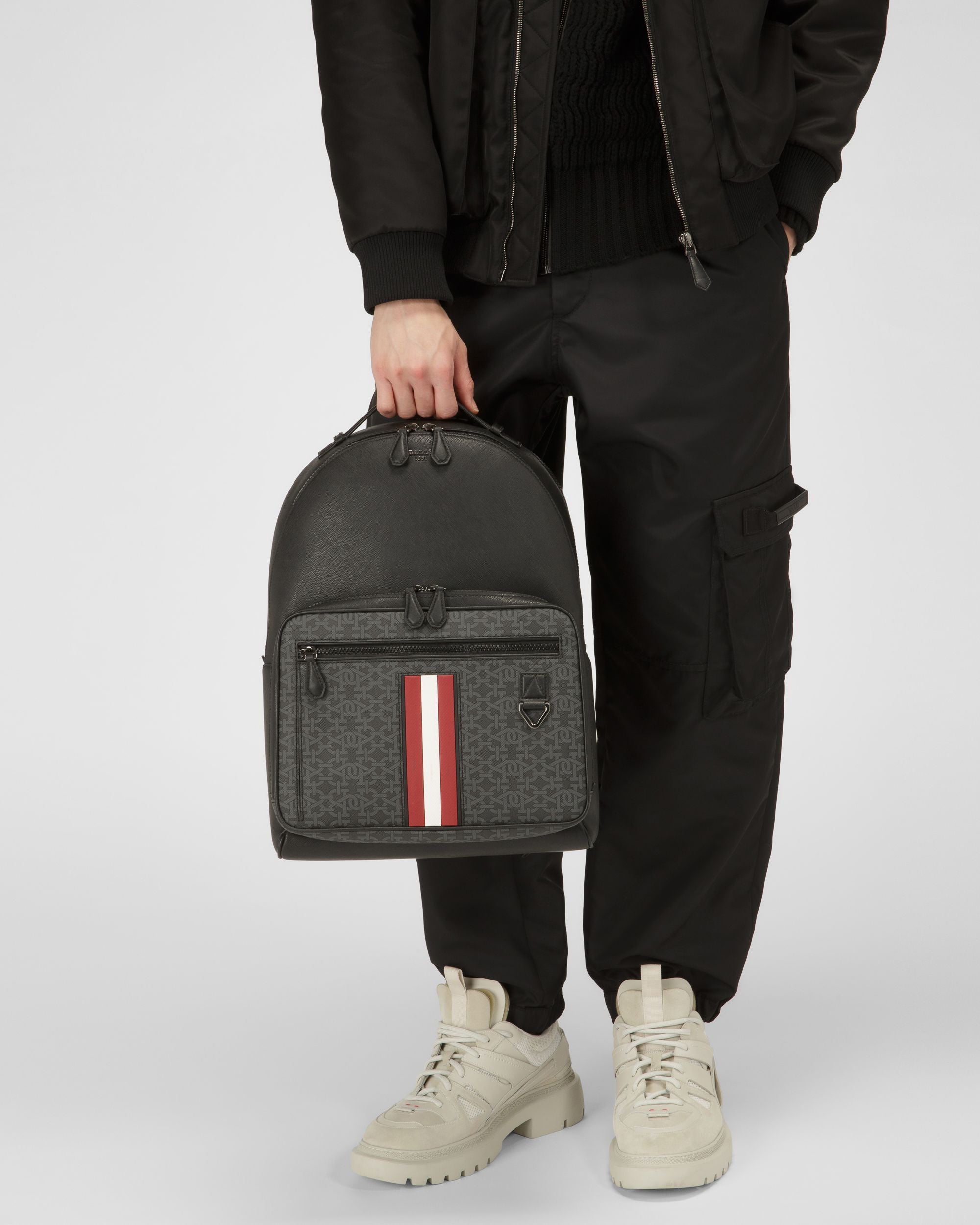 Mavrick Recycled Leather Backpack In Black - Men's - Bally - 02