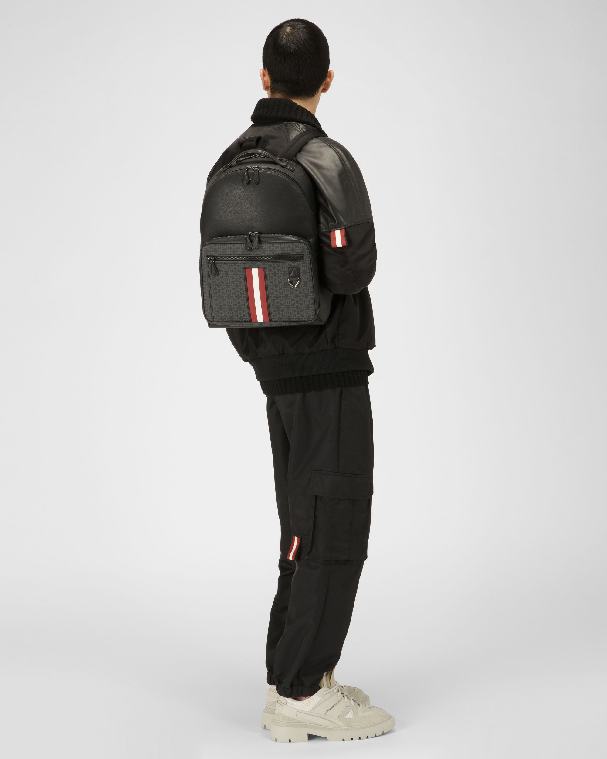 Mavrick Recycled Leather Backpack In Black - Men's - Bally - 06