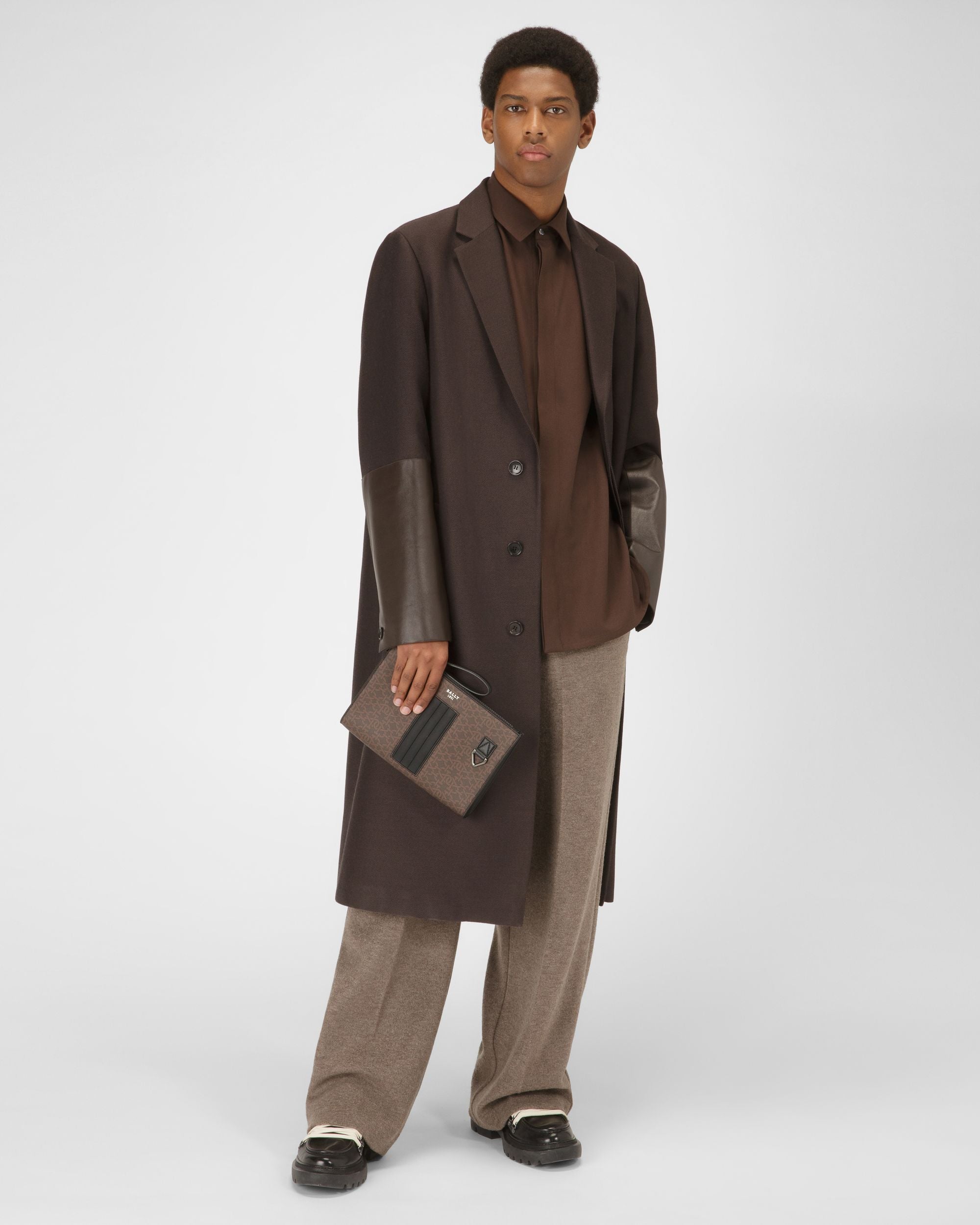 Makid Tpu Clutch Bag In Black & Brown - Men's - Bally - 02