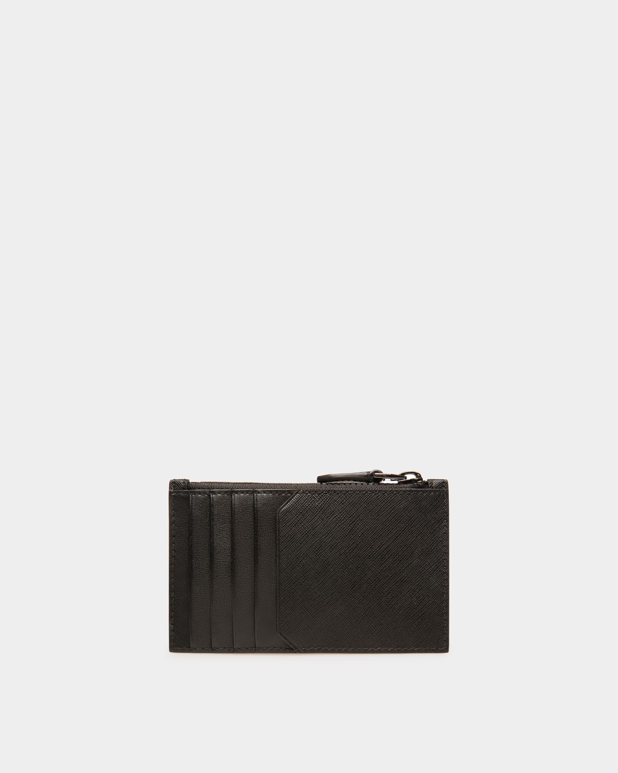 Babe Recycled Leather Business Card Holder In Black - Men's - Bally - 02