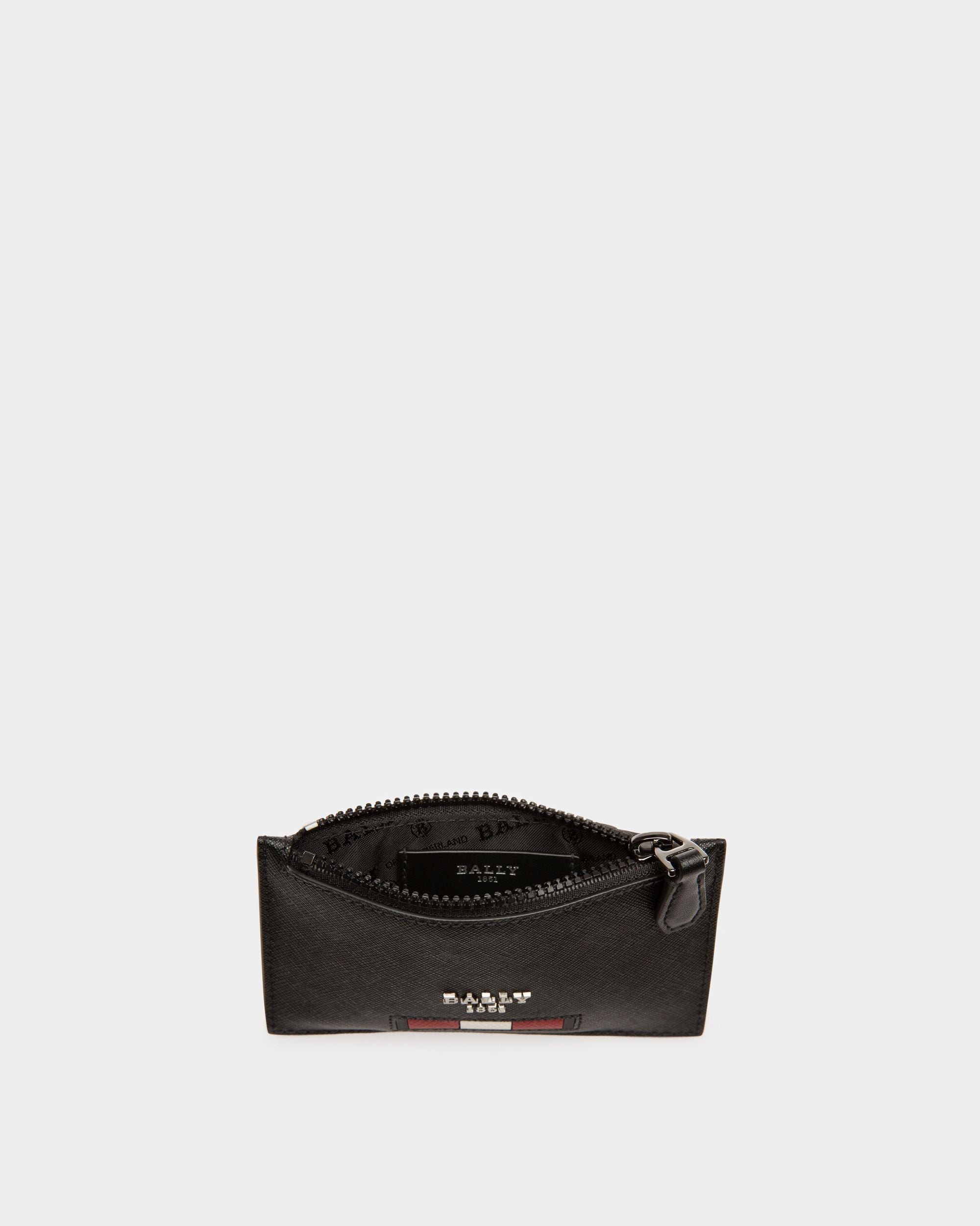 Babe Recycled Leather Business Card Holder In Black - Men's - Bally - 03