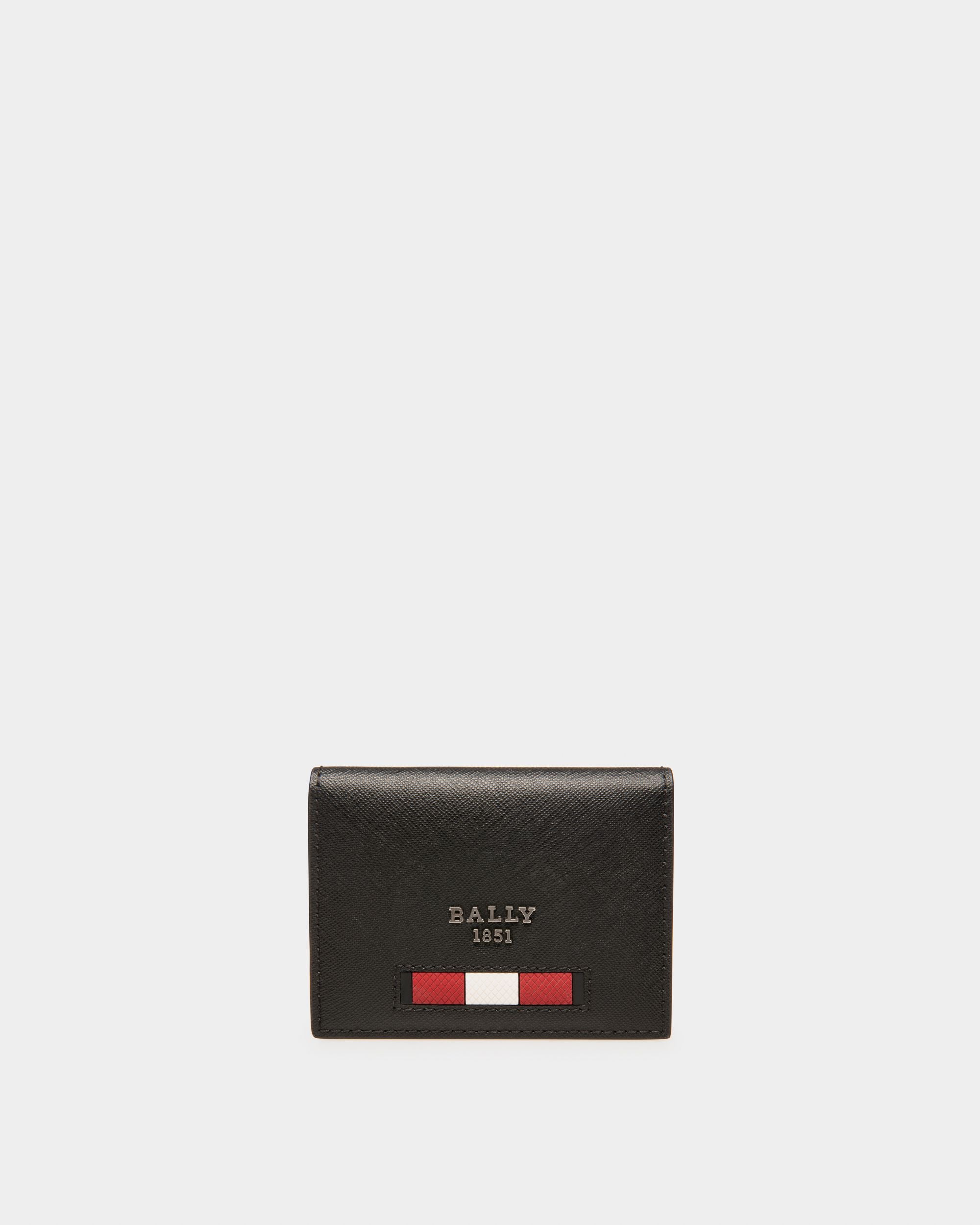 Balder Recycled Leather Card Holder In Black - Men's - Bally - 01