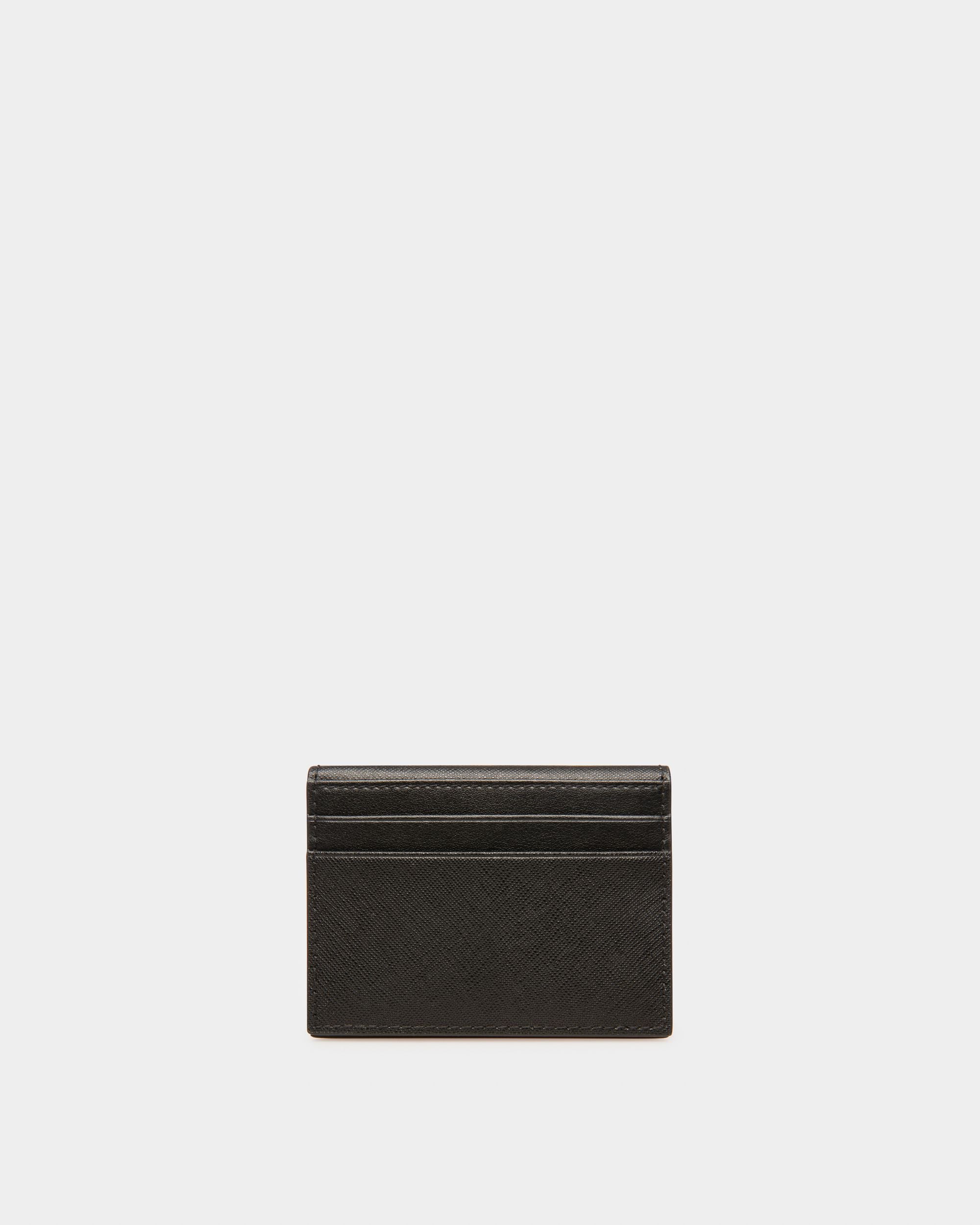 Balder Recycled Leather Card Holder In Black - Men's - Bally - 02