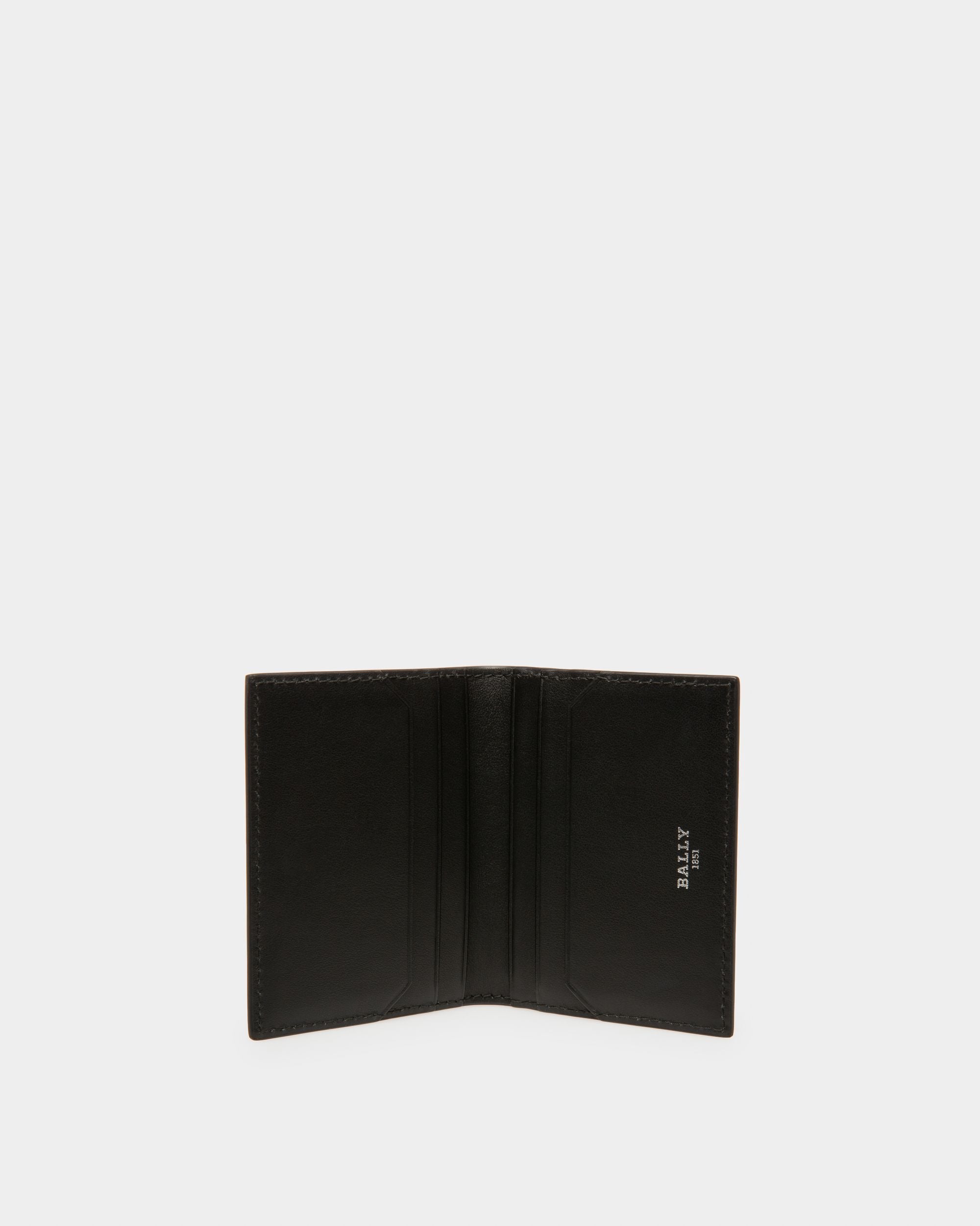 Balder Recycled Leather Card Holder In Black - Men's - Bally - 03
