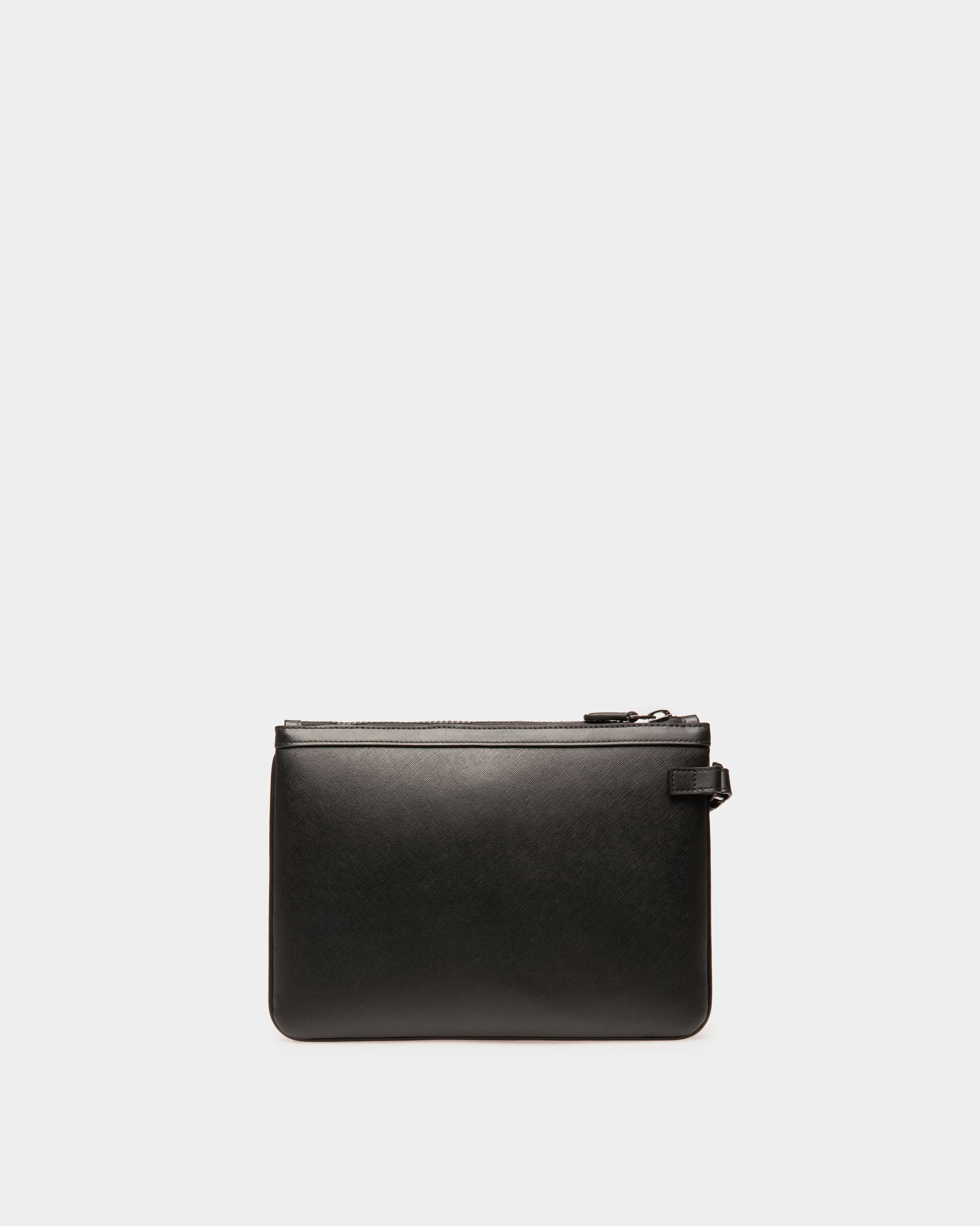 Bex Recycled Leather Clutch Bag In Black - Men's - Bally - 02