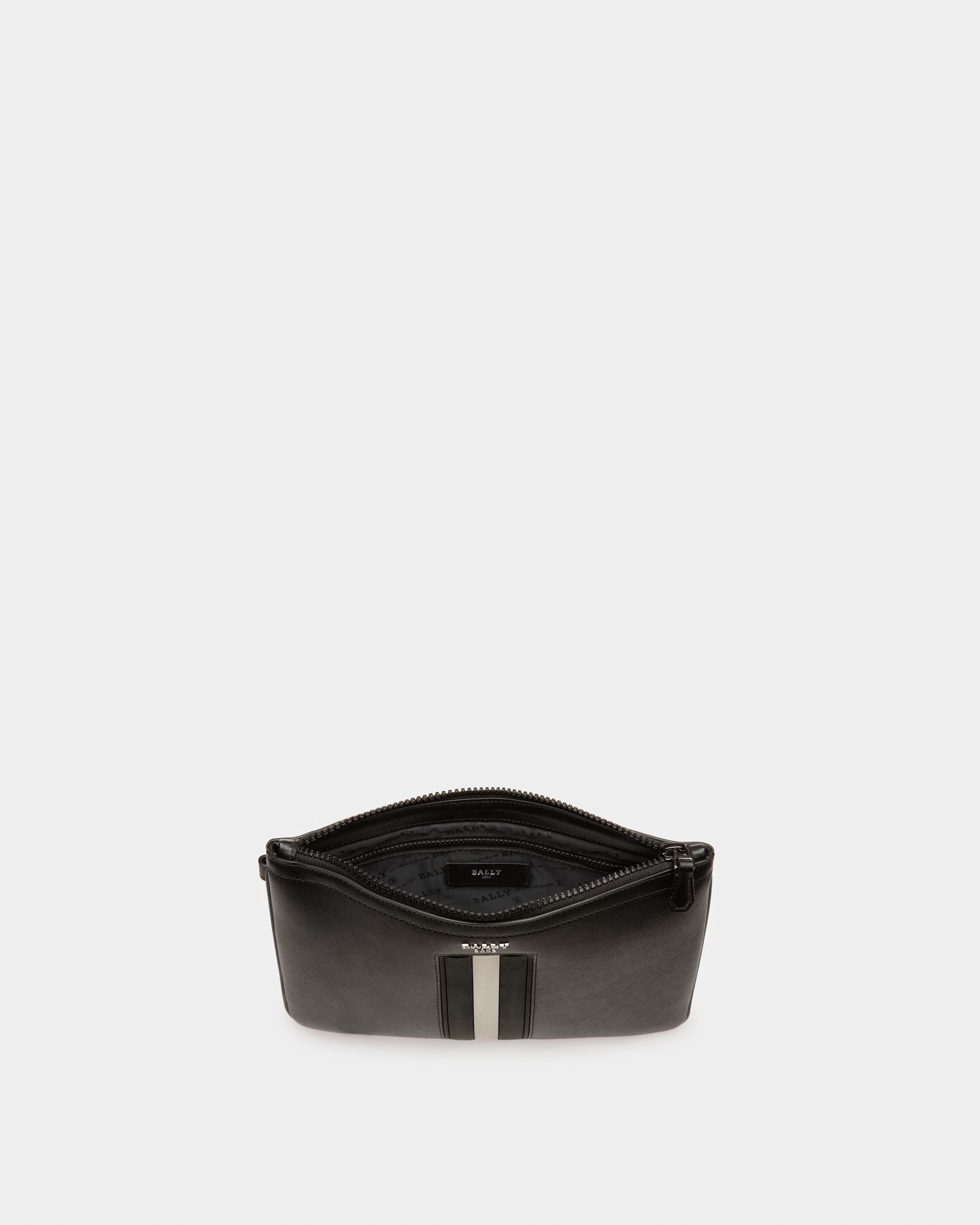 Bex Recycled Leather Clutch Bag In Black - Men's - Bally - 03