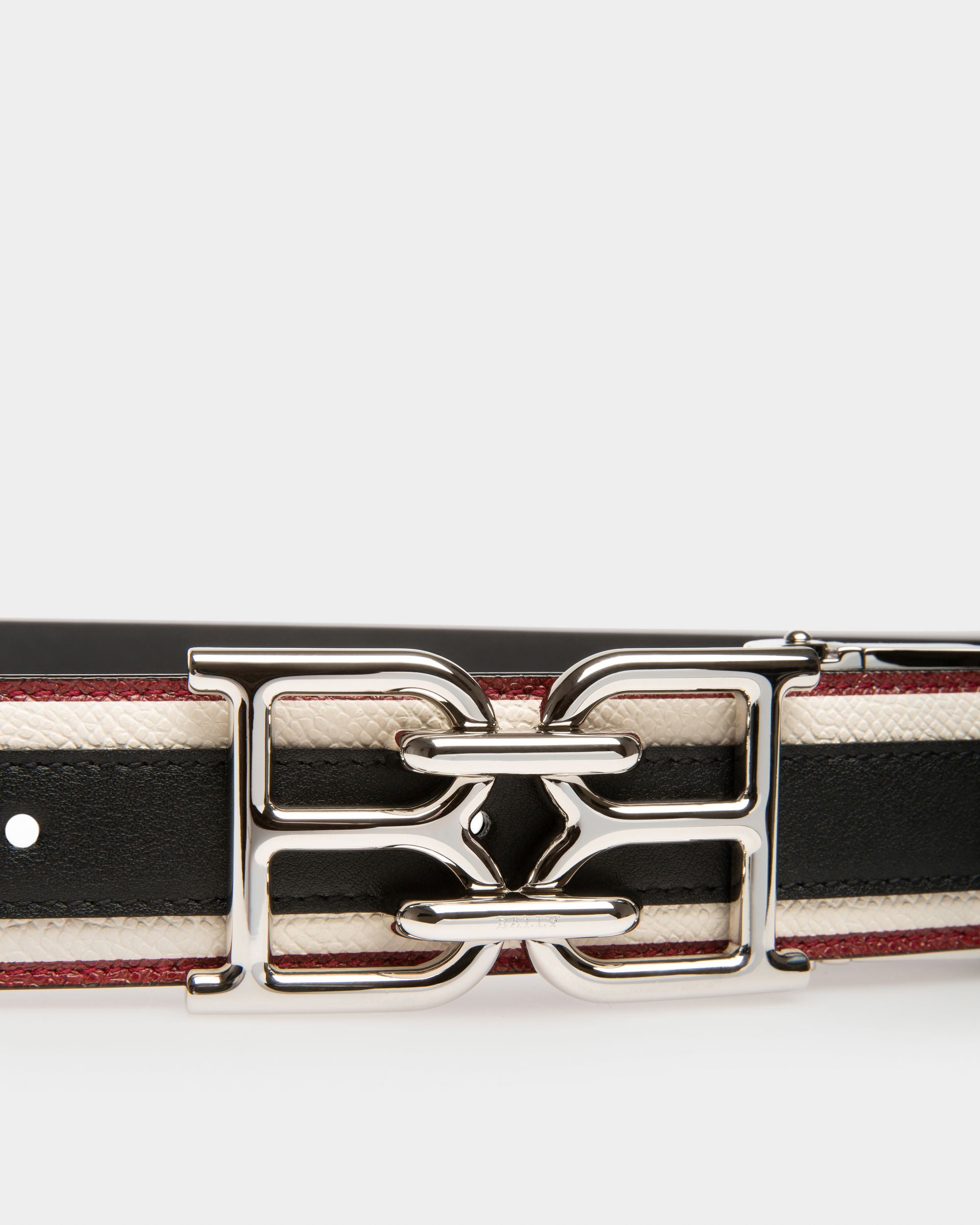 B-Chain Leather 35mm Belt In Black - Men's - Bally - 03