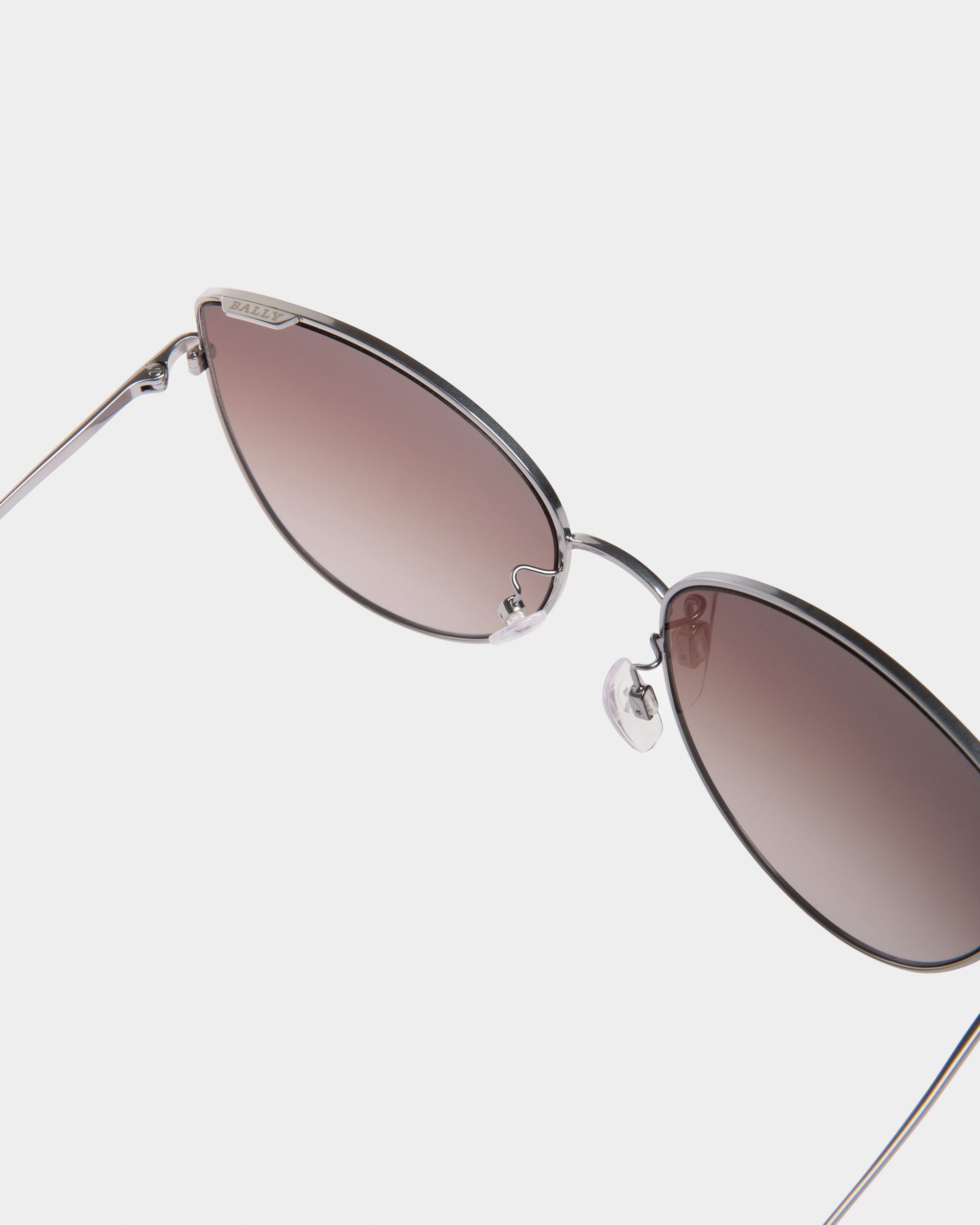 Women's Glow Metal Sunglasses In Matte Light Blue & Gradient Lens Bally