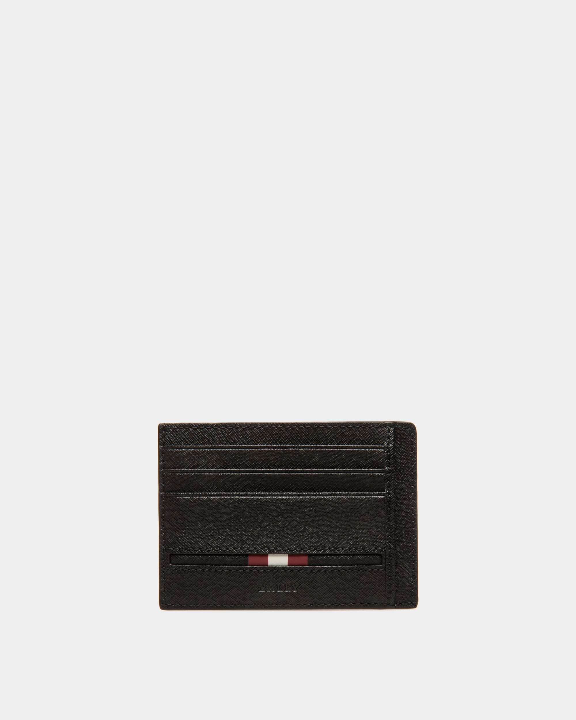Business Card Holder In Black Bovine Split - Men's - Bally - 01