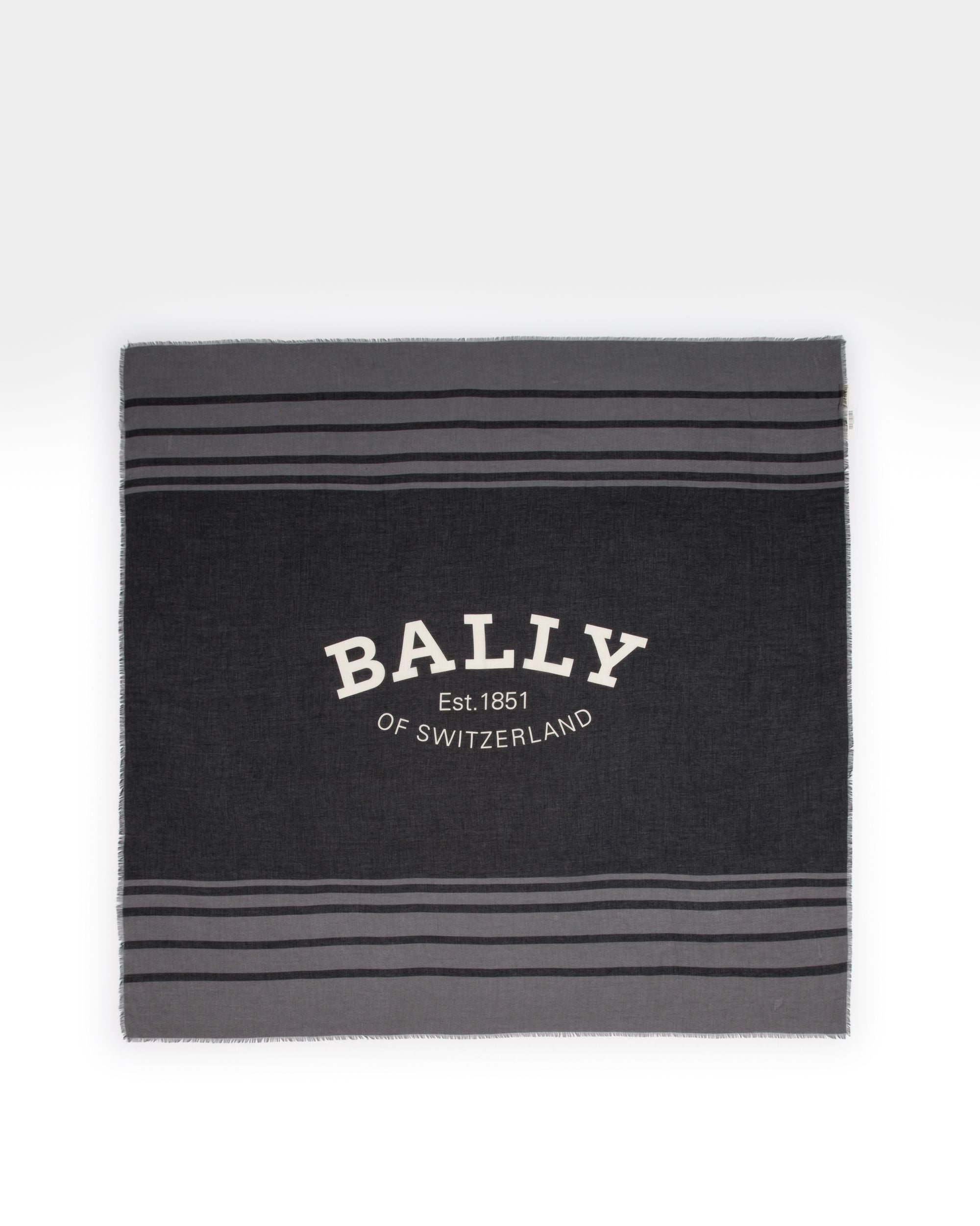 Virgin Wool Scarf In Navy - Men's - Bally - 02