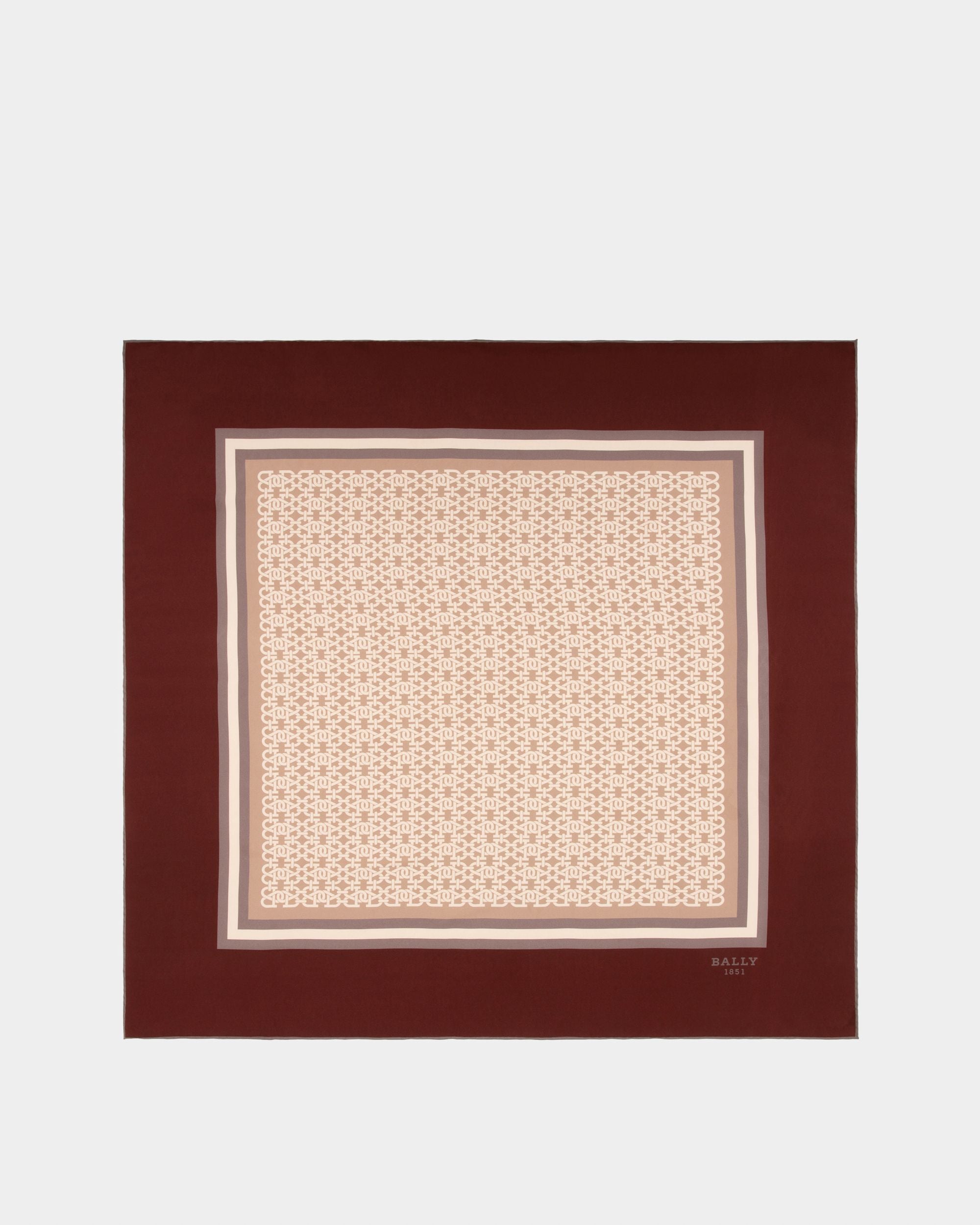 B-Monogram Carré Silk Scarf In Heritage Red - Women's - Bally - 01
