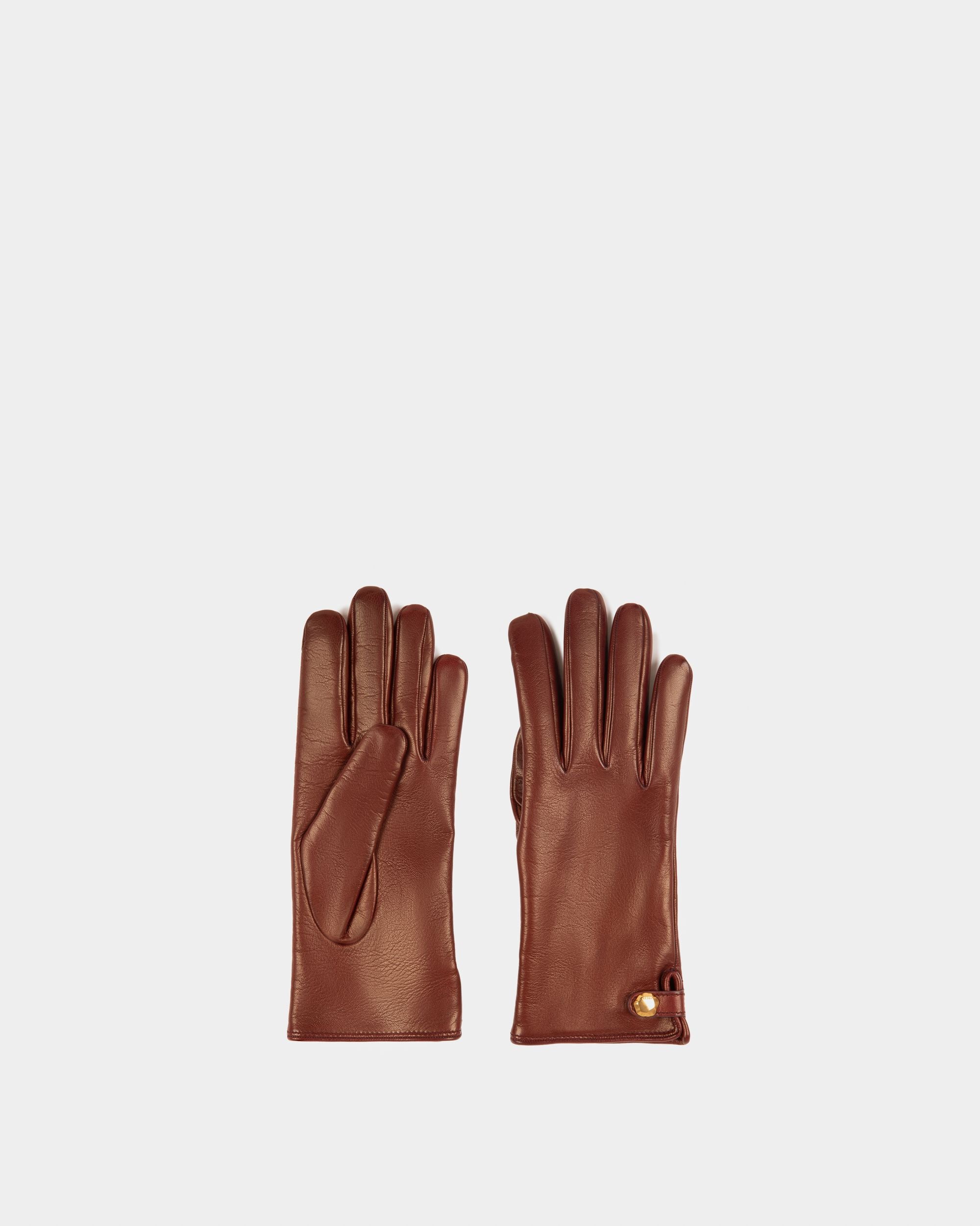 Leather Gloves In Heritage Red - Women's - Bally - 01