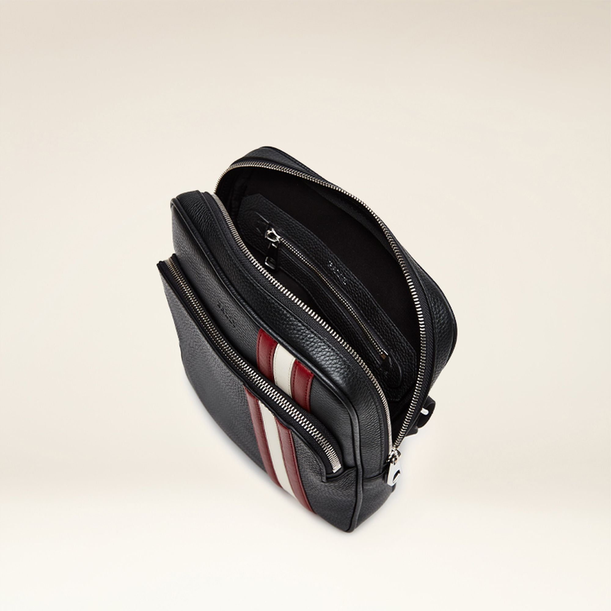 Crossbody Bag in Black Grained Leather - Men's - Bally - 03