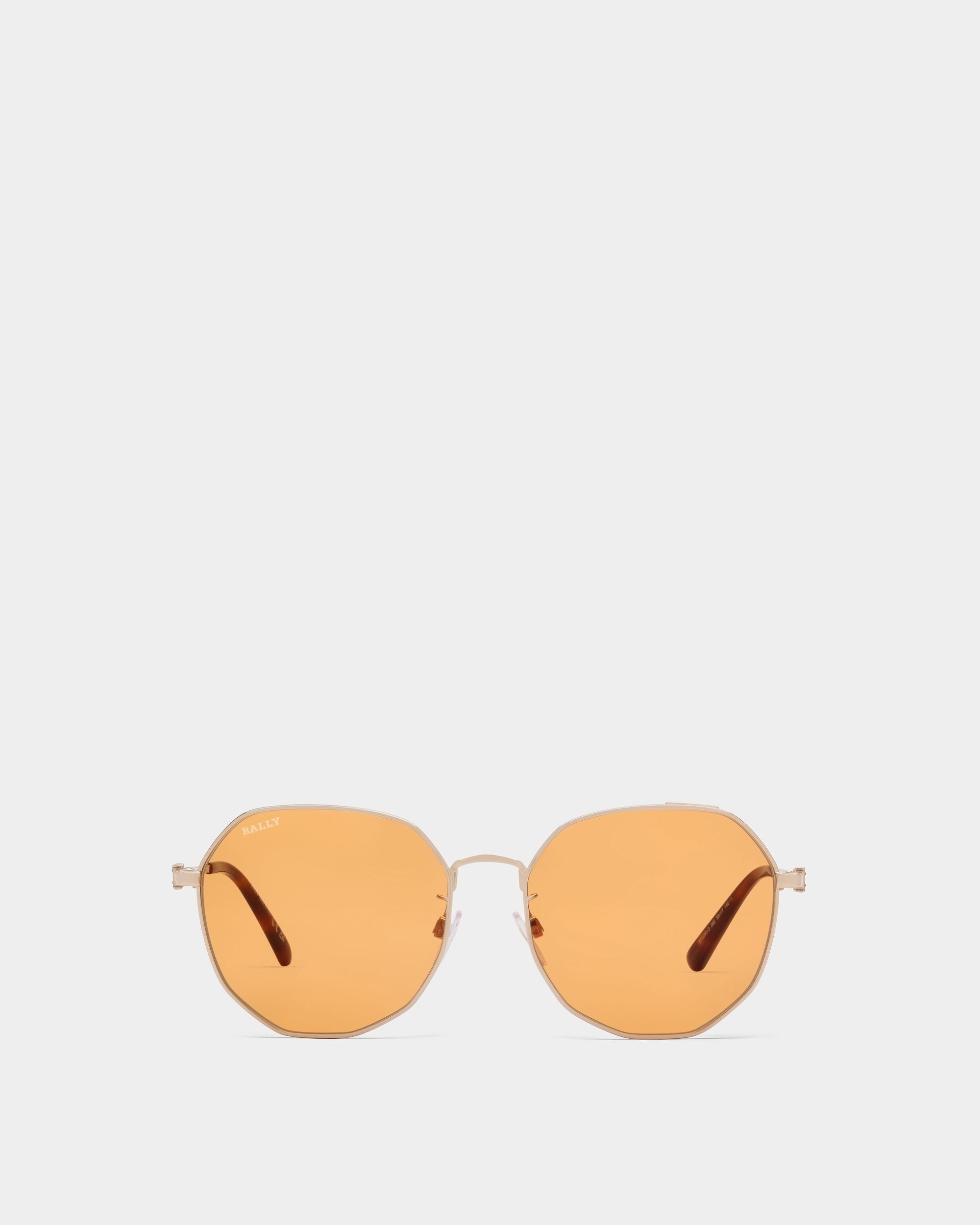 Lauerz Metal Sunglasses In Shiny Rose Gold - Women's - Bally - 01