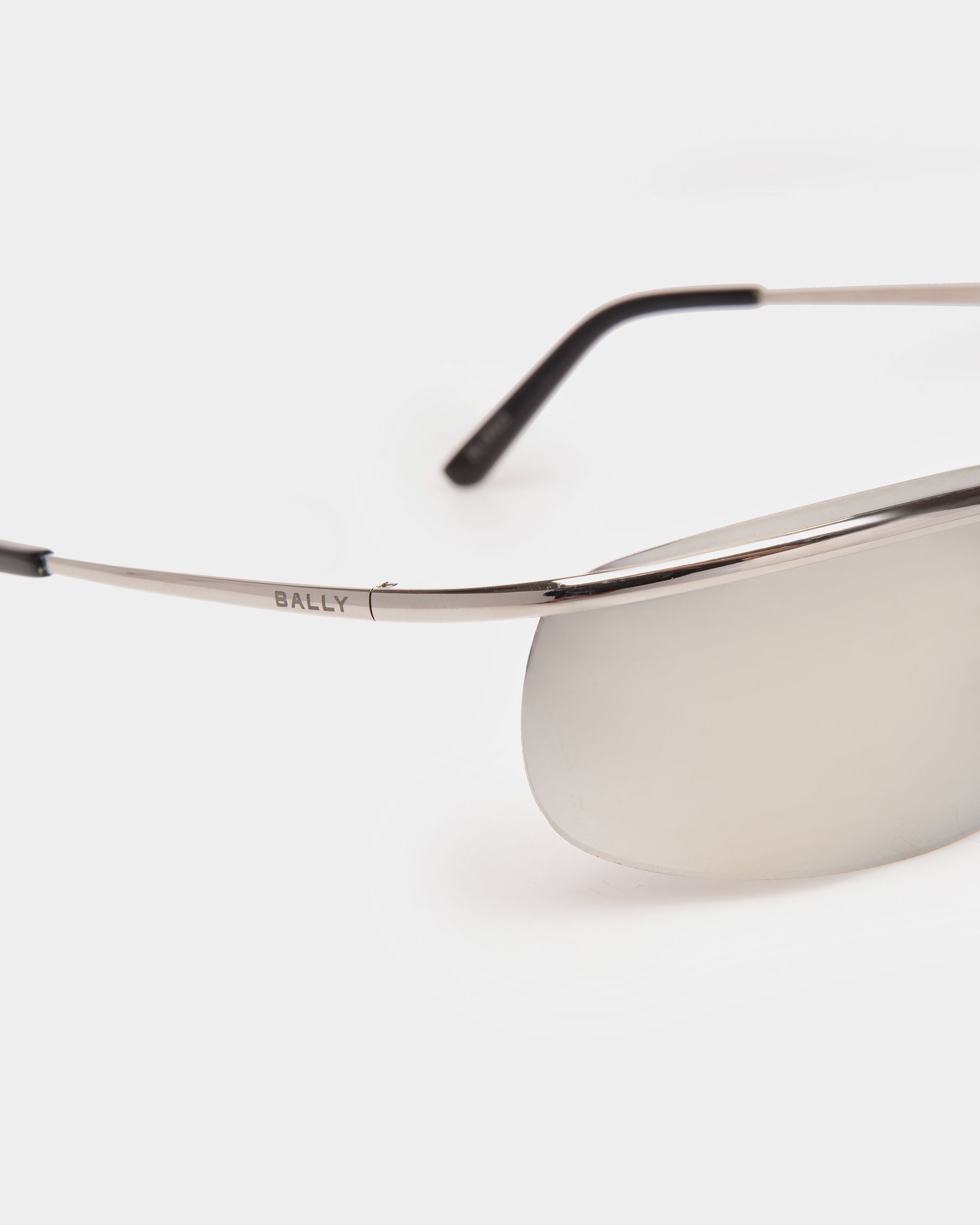 Shark Rimless Sunglasses In Shiny Palladium Metal & Mirrored Silver - Other - Bally - 03