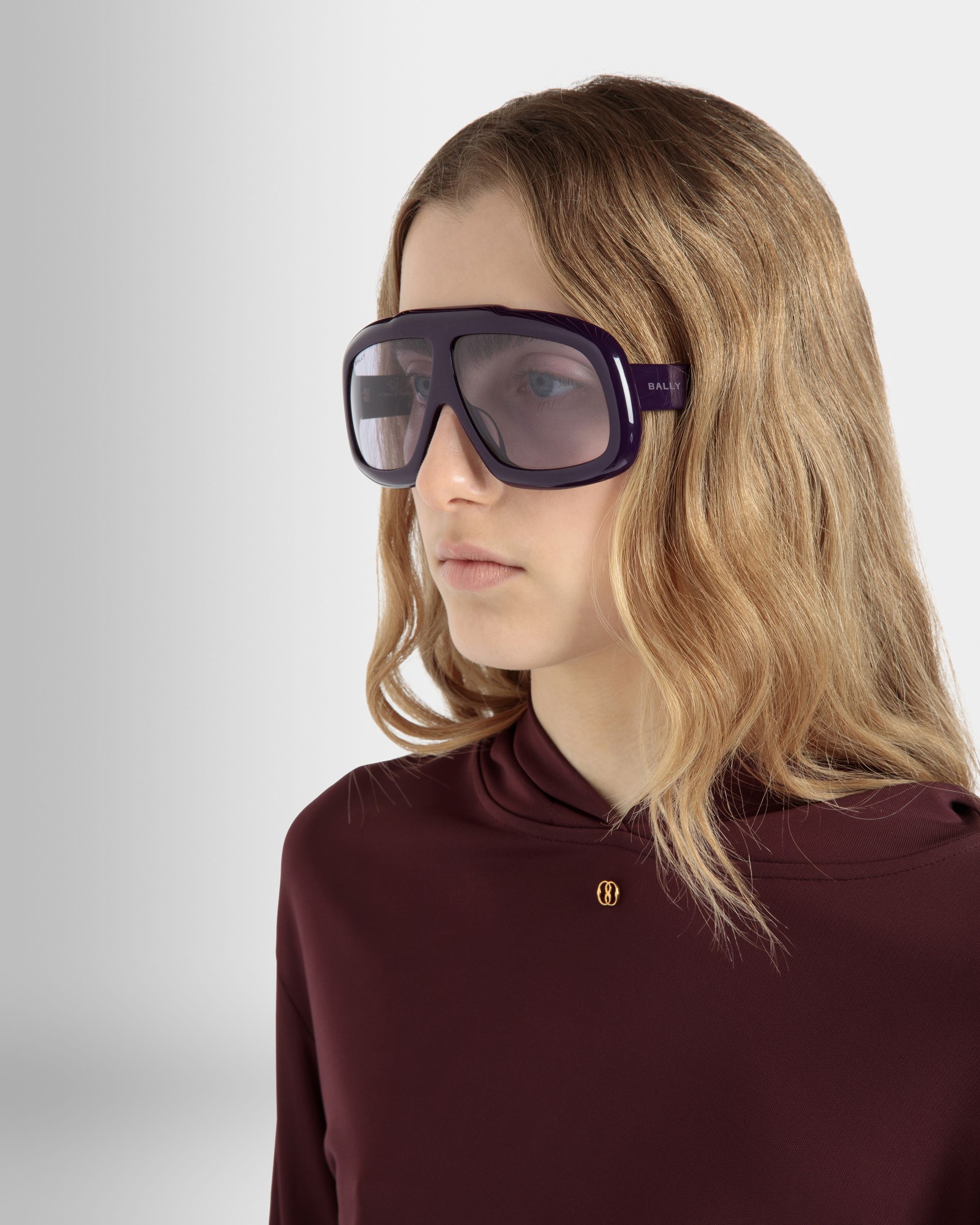Eyger Acetate Sunglasses in Purple and Lilac - Other - Bally - 02