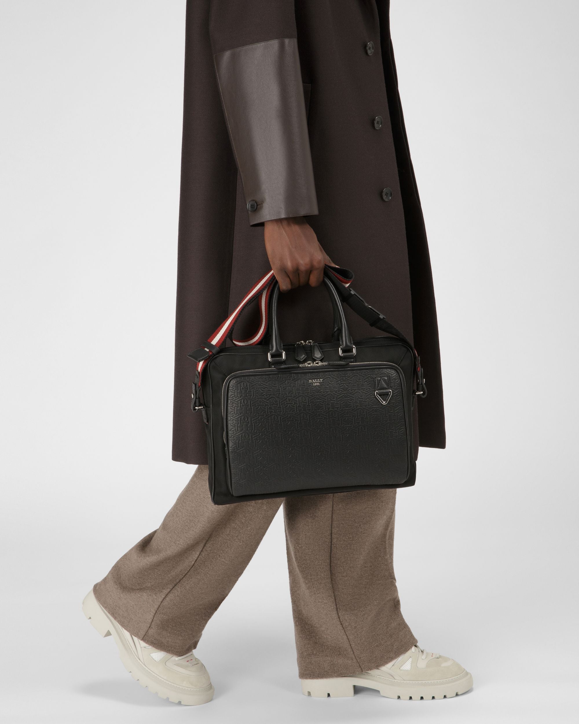 Cahrl Nylon & Leather Beniness Bag In Black - Men's - Bally - 01