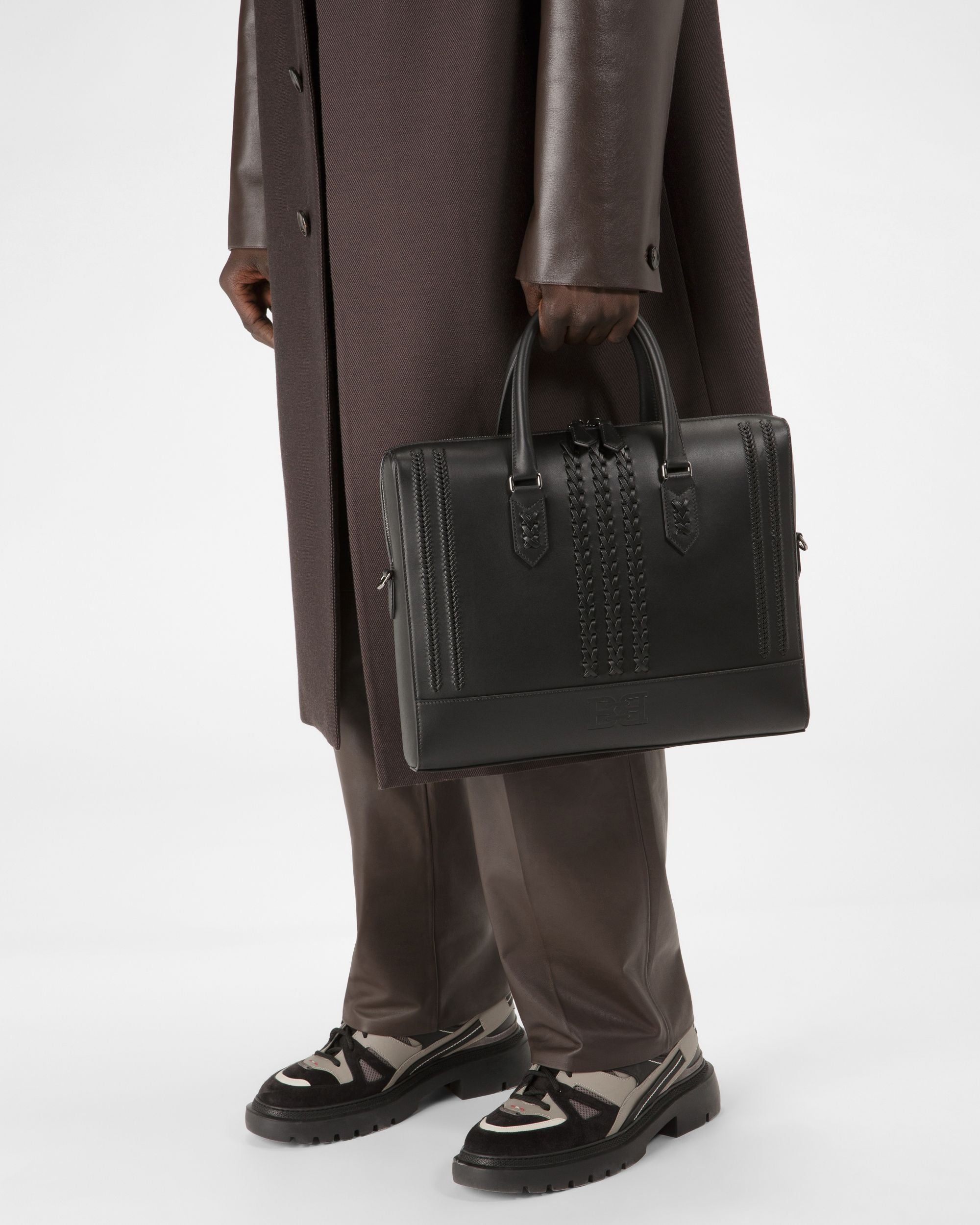 Celter Leather Business Bag In Black - Men's - Bally - 02