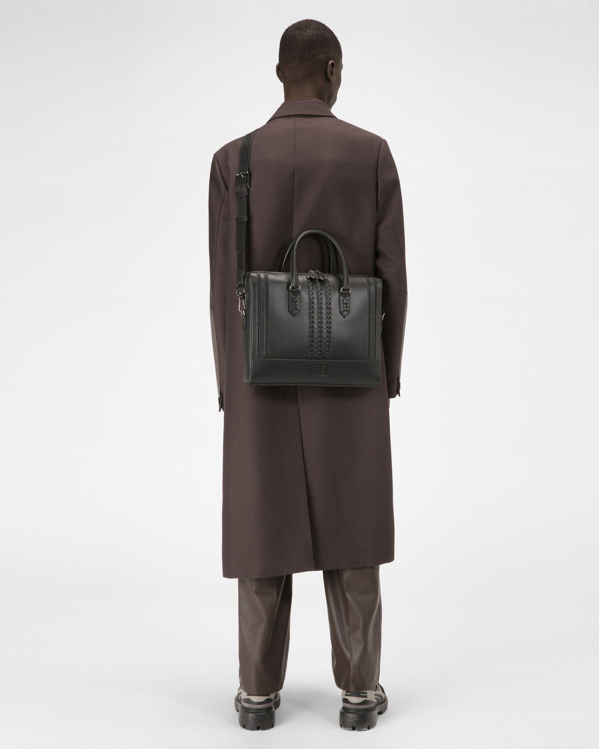 Celter Leather Business Bag In Black - Men's - Bally - 06