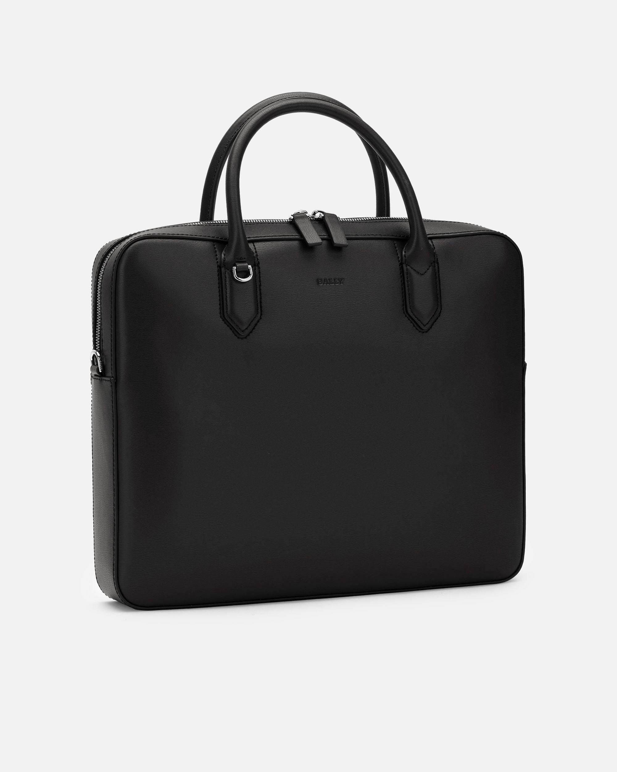 Men's Black Leather Briefcase - Men's - Bally - 03
