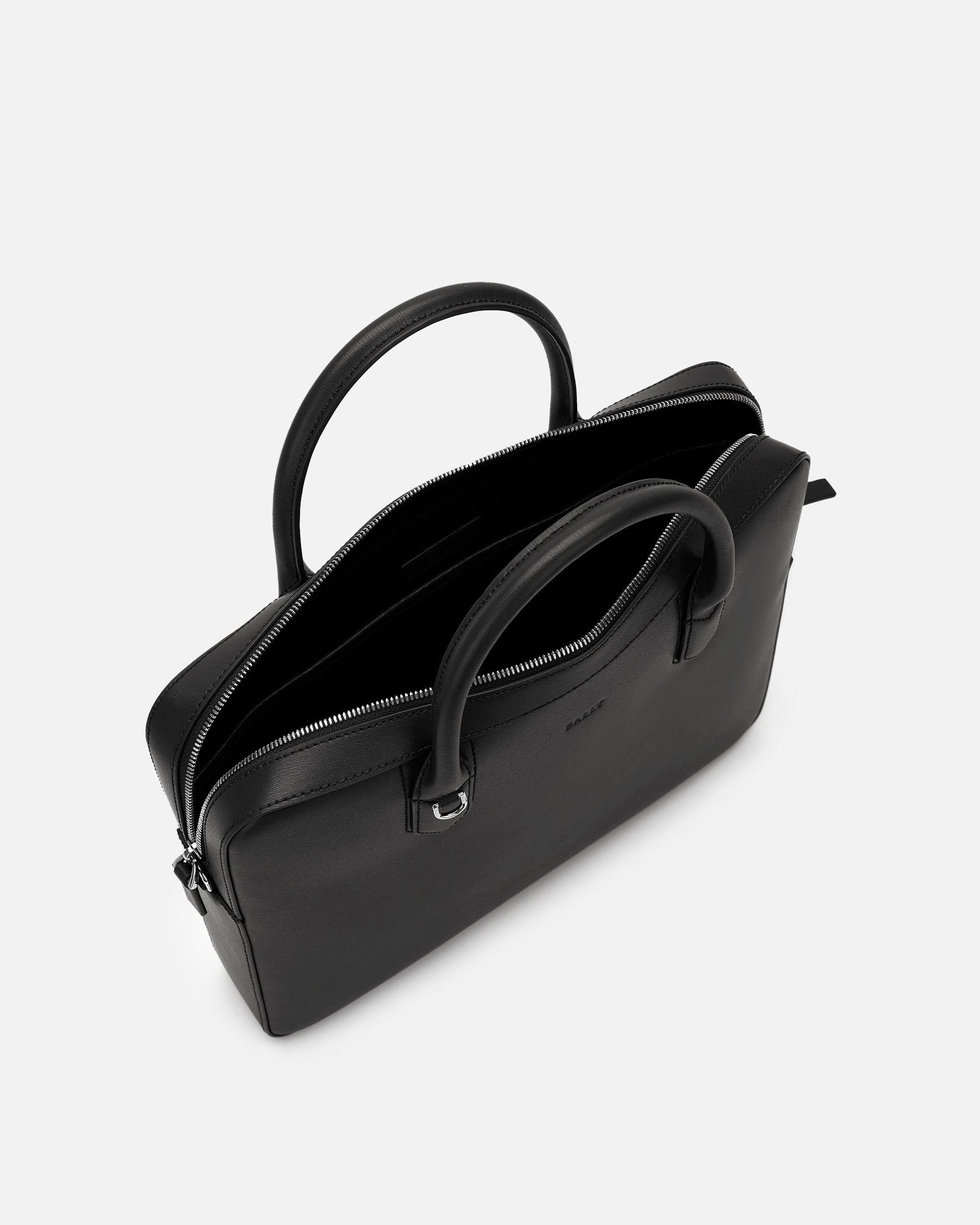 Men's Black Leather Briefcase - Men's - Bally - 04