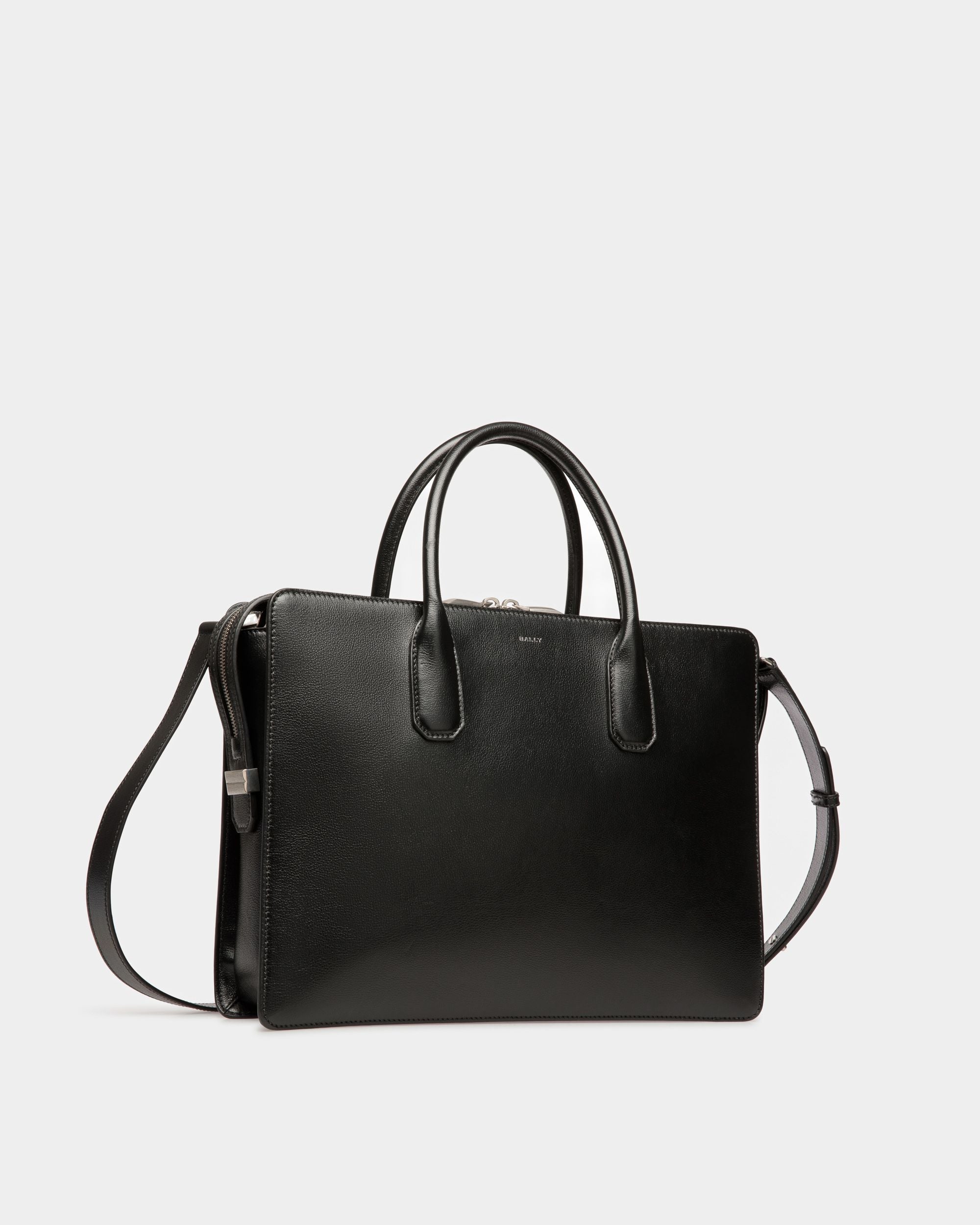 Banque Business Bag In Black Leather - Men's - Bally - 04