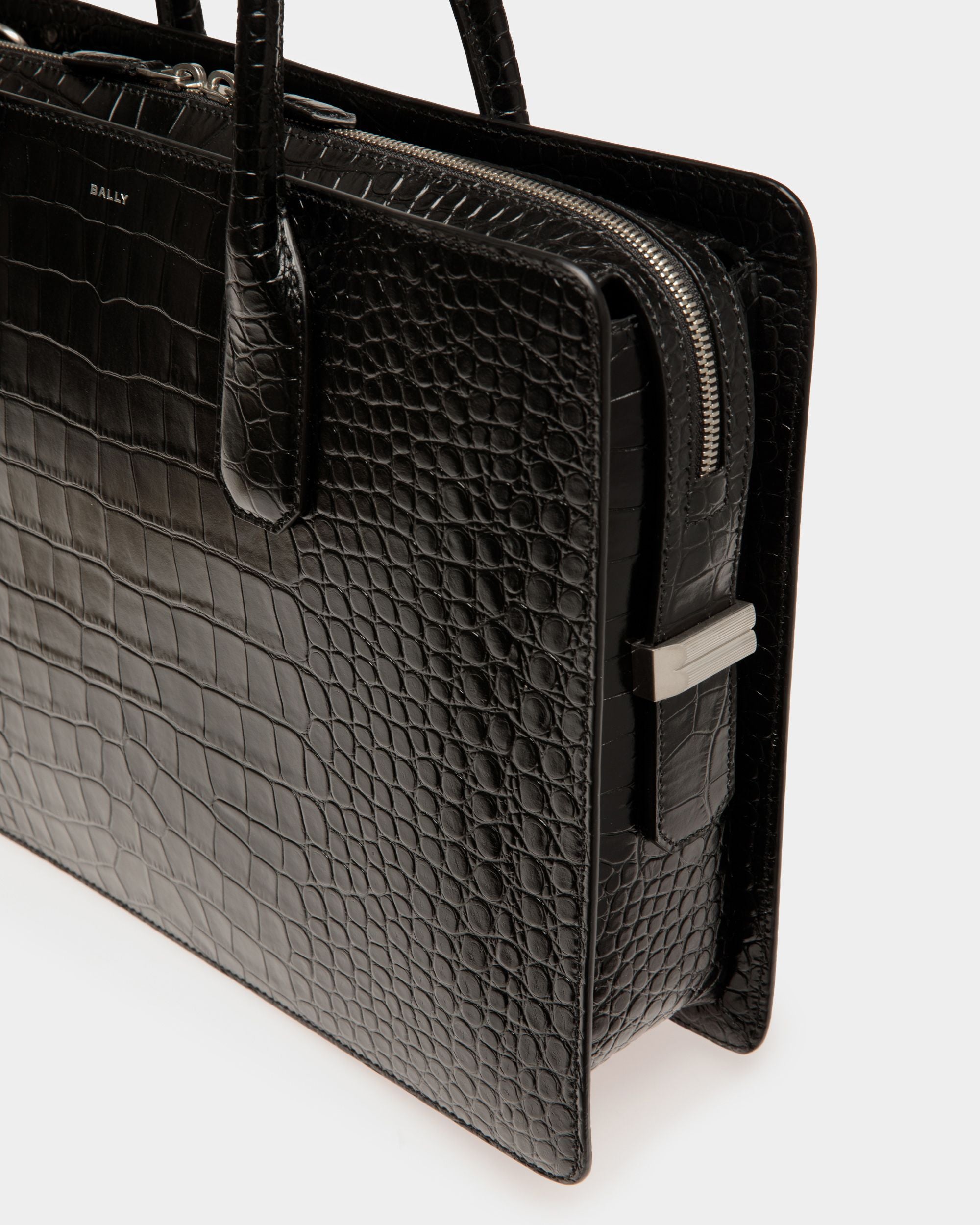Banque Business Bag In Black Leather - Men's - Bally - 05
