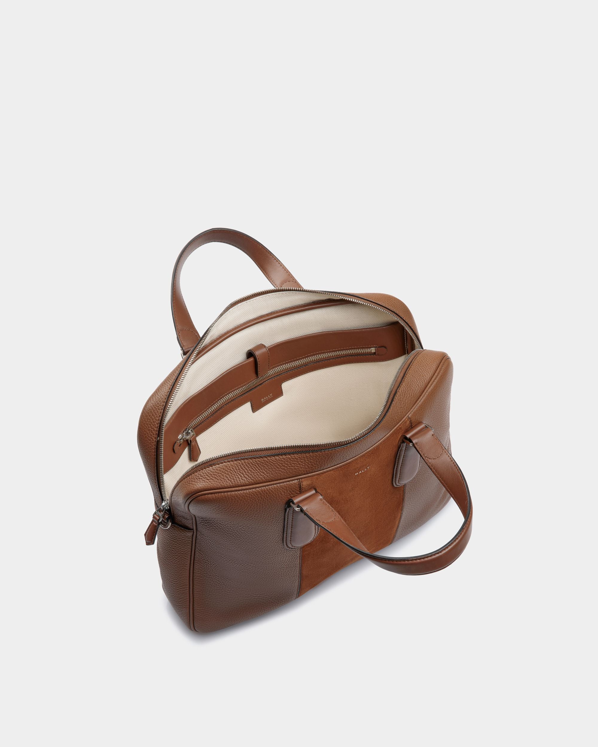 Spin Briefcase in Brown Leather - Men's - Bally - 04
