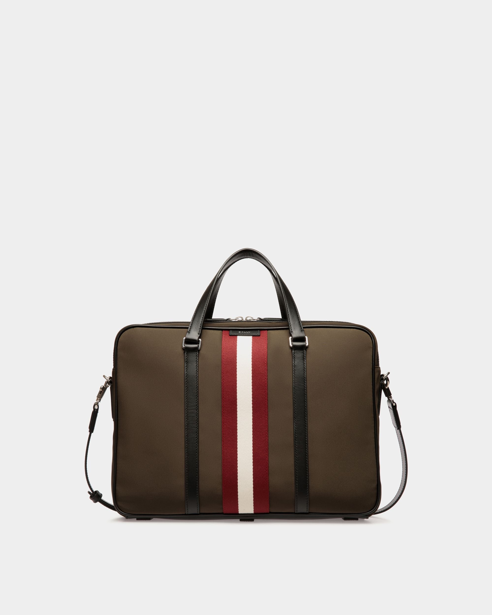 Code Briefcase In Military Green Nylon - Men's - Bally - 01