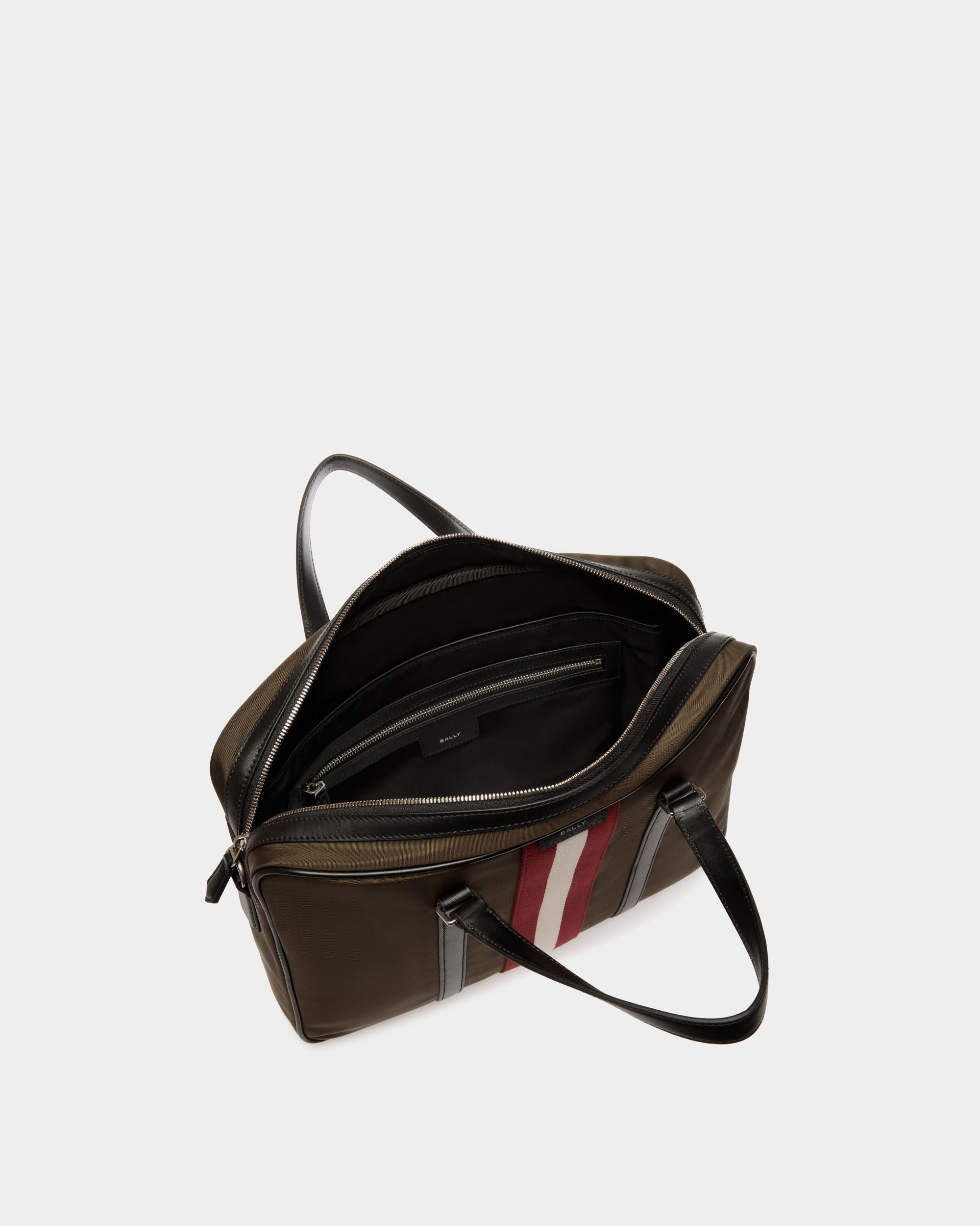 Code Briefcase In Military Green Nylon - Men's - Bally - 04