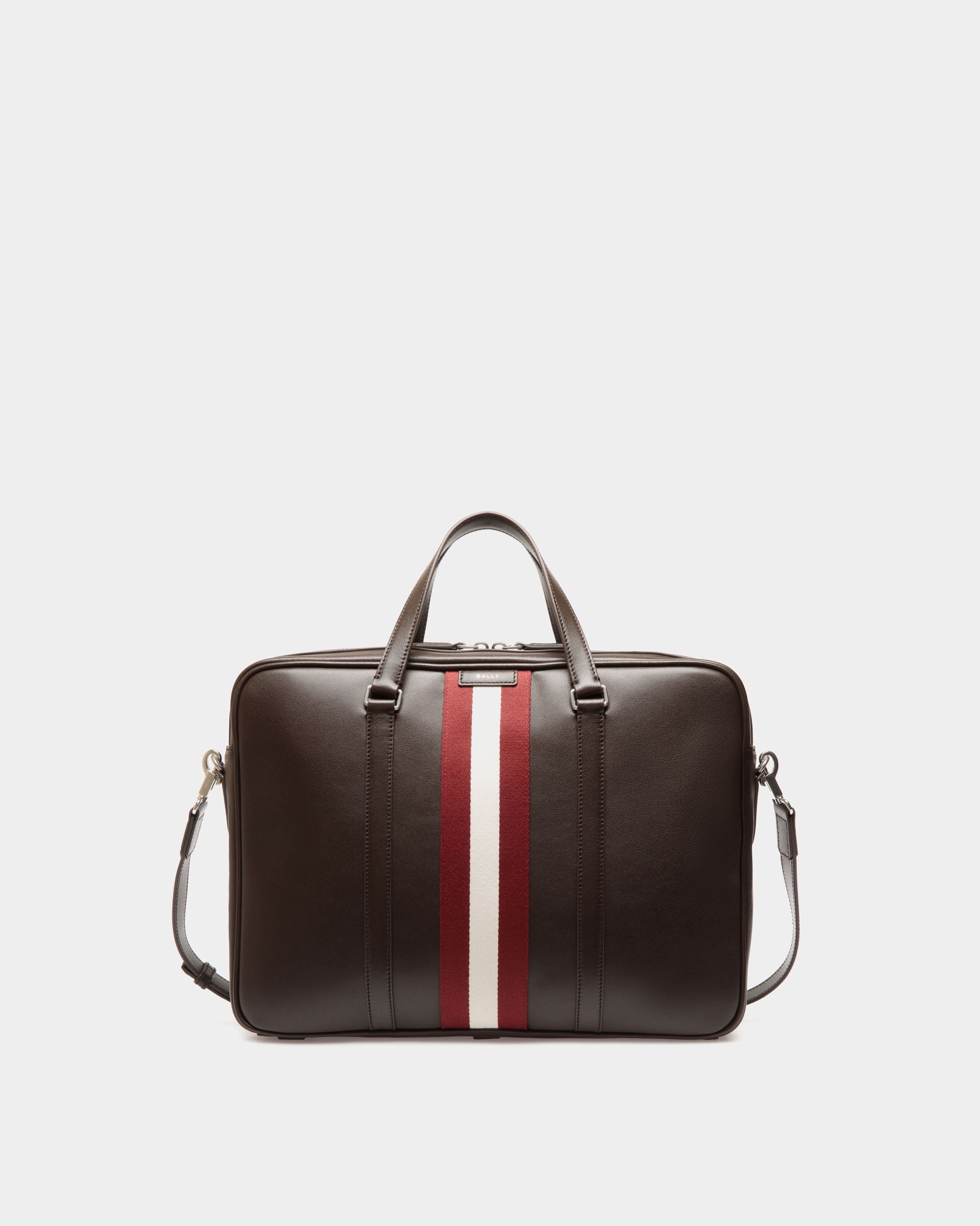 Code Briefcase in Ebano Leather - Men's - Bally - 01