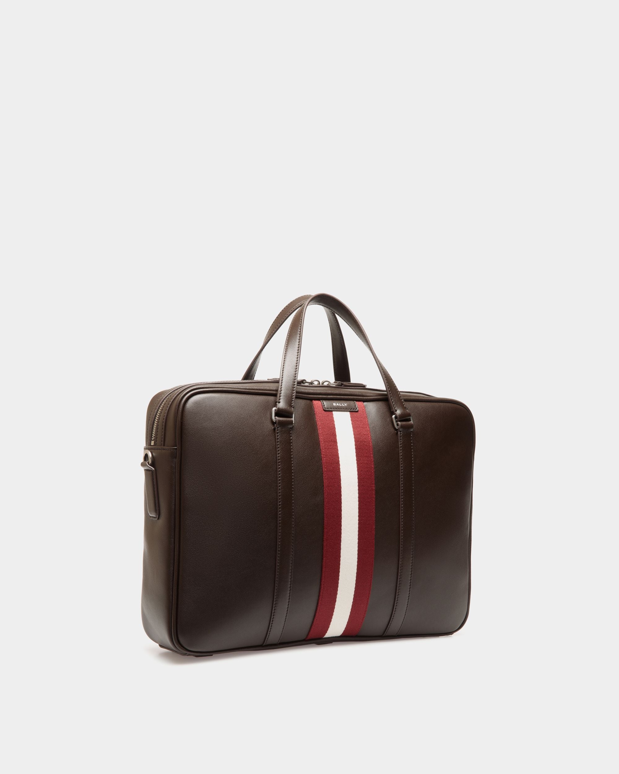 Code Briefcase in Ebano Leather - Men's - Bally - 04