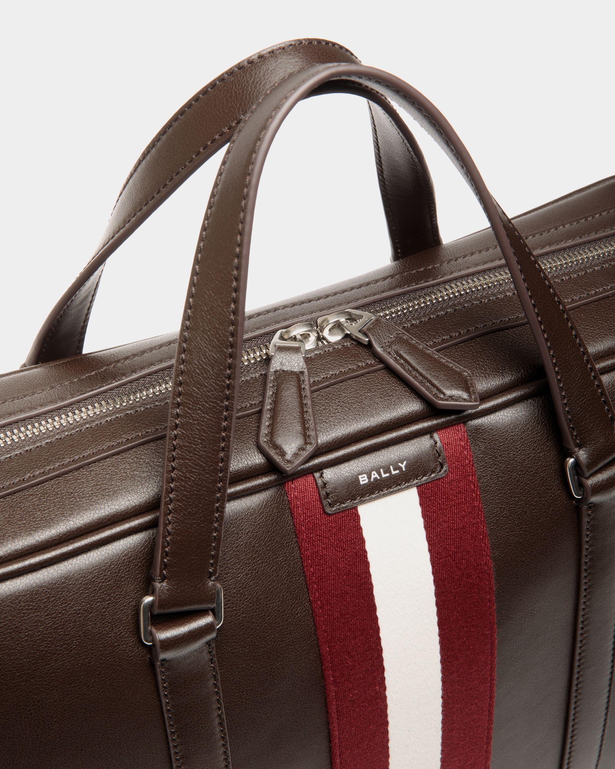 Code Briefcase in Ebano Leather - Men's - Bally - 06