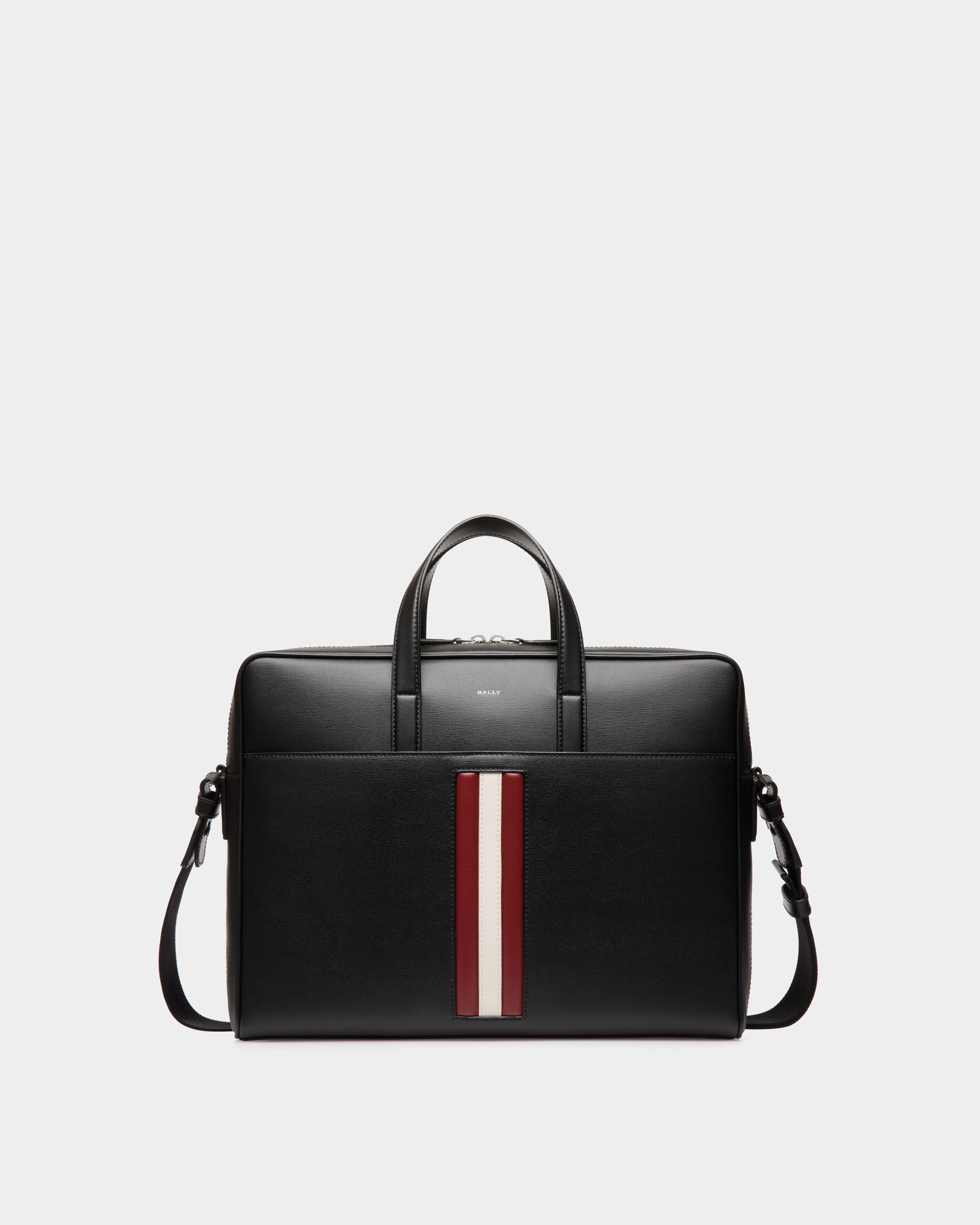 Mythos Briefcase In Black Recycled Leather - Men's - Bally - 01