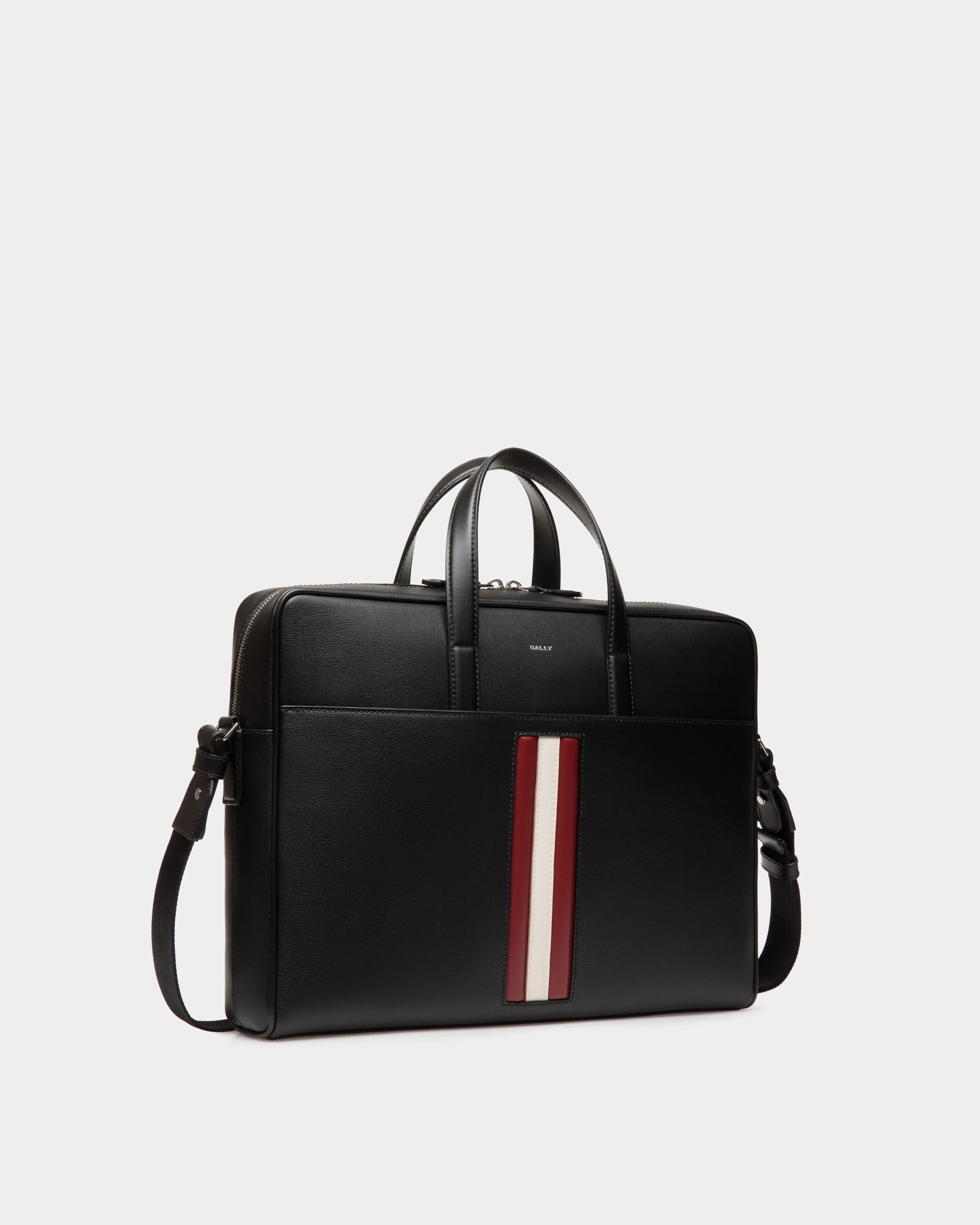 Mythos Briefcase In Black Recycled Leather - Men's - Bally - 04