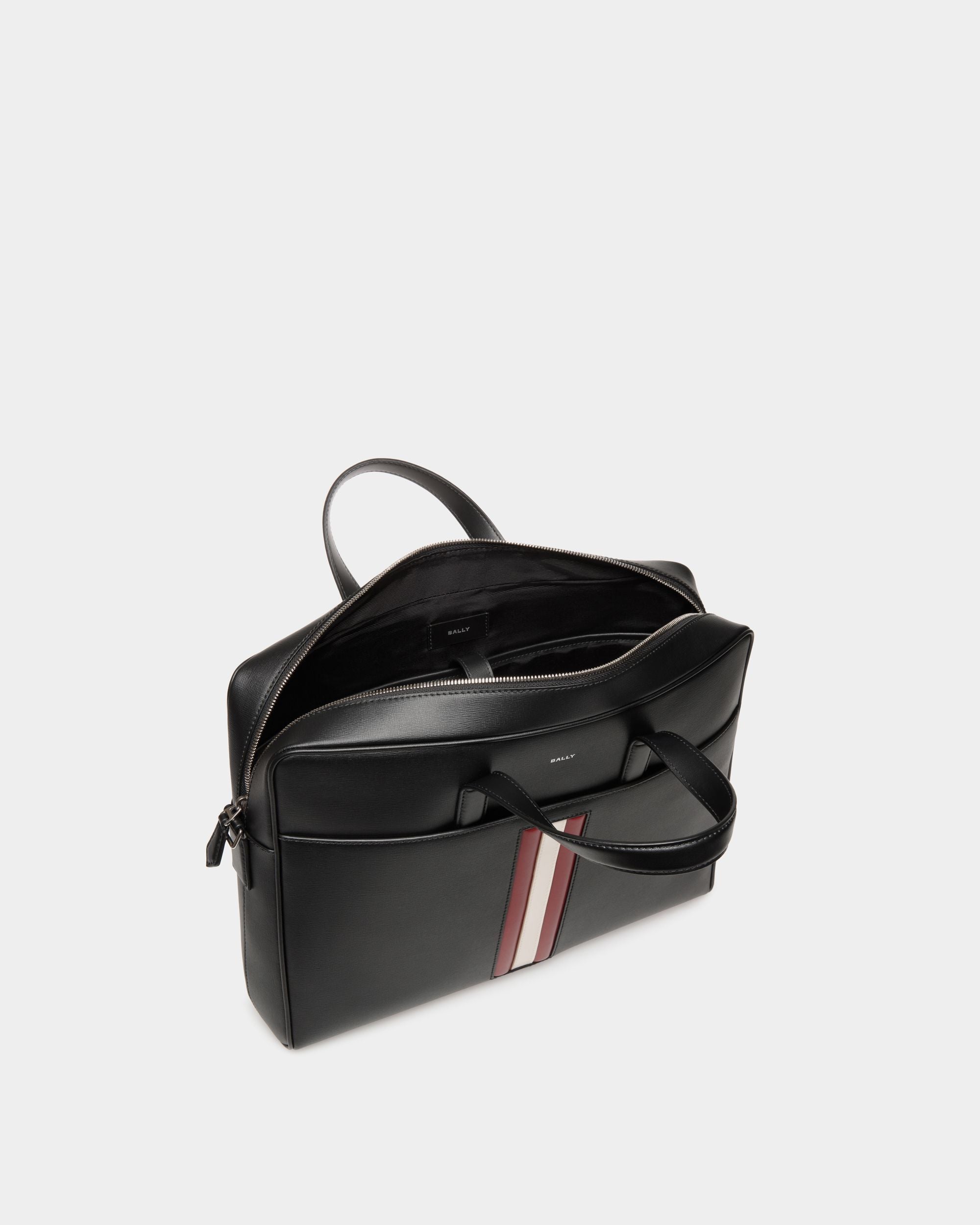Mythos Briefcase In Black Recycled Leather - Men's - Bally - 05