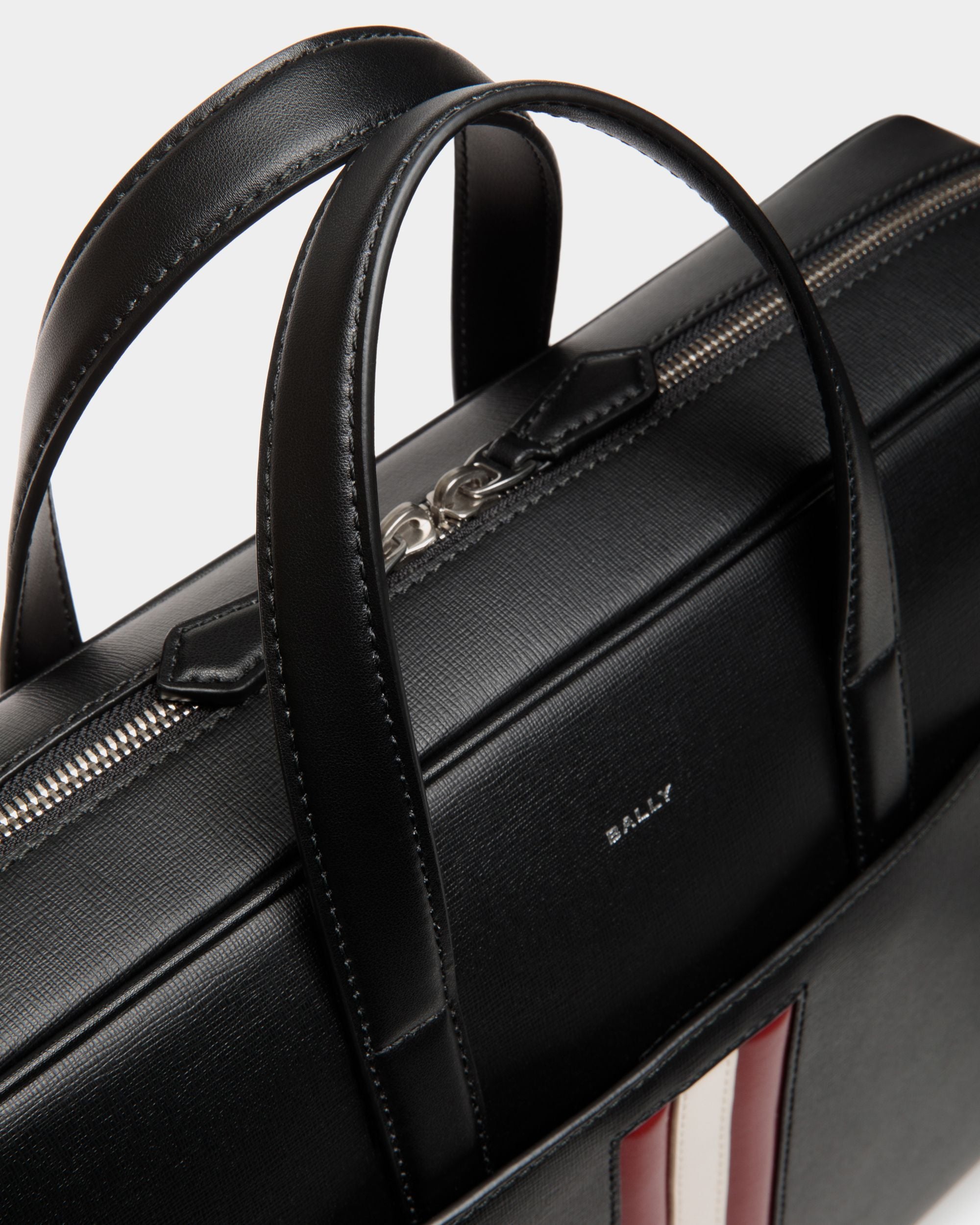 Mythos Briefcase In Black Recycled Leather - Men's - Bally - 06