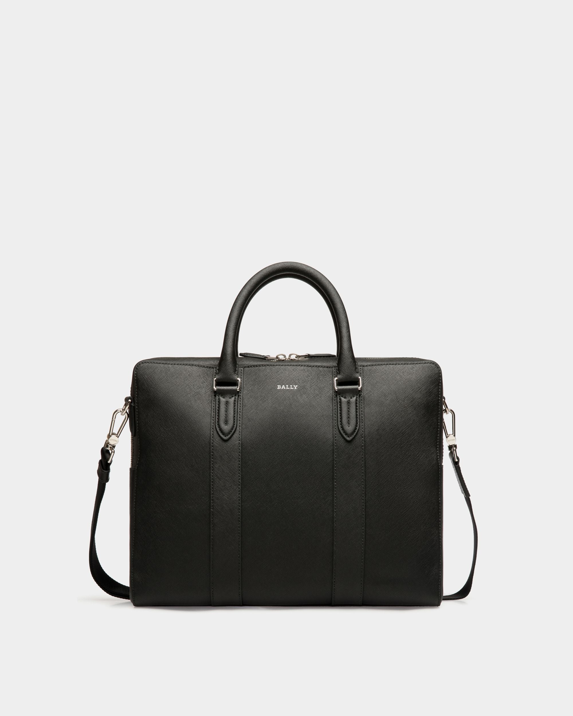 Business Bag In Black Bovine Split - Men's - Bally - 01