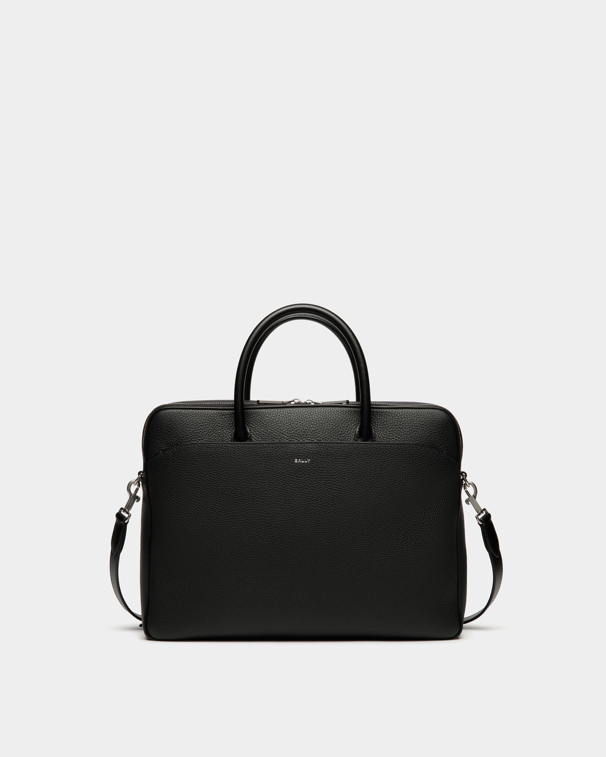 Oeden Briefcase in Black Leather - Men's - Bally - 01