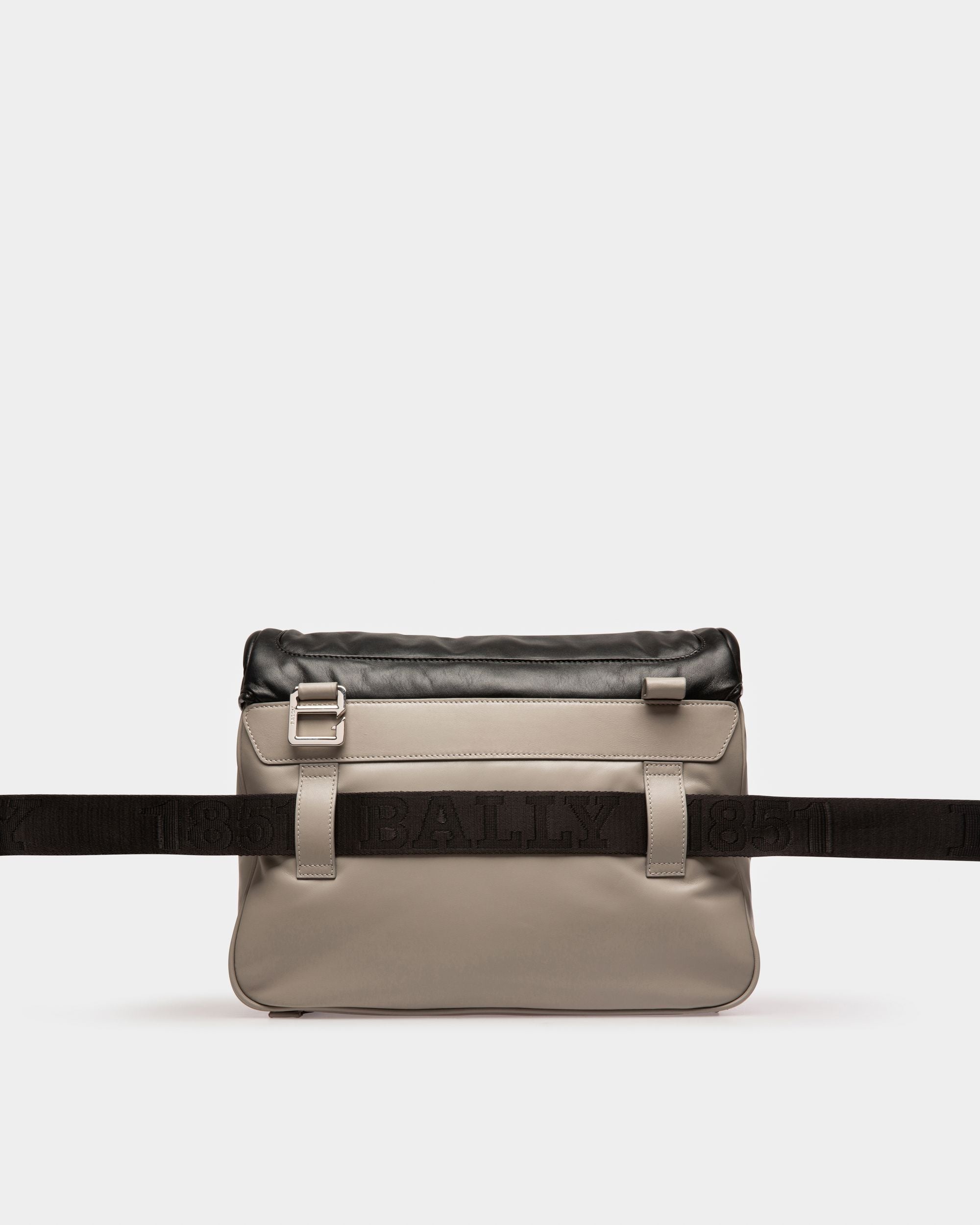 Adil Leather Messenger Bag In Sasso & Black - Men's - Bally - 07