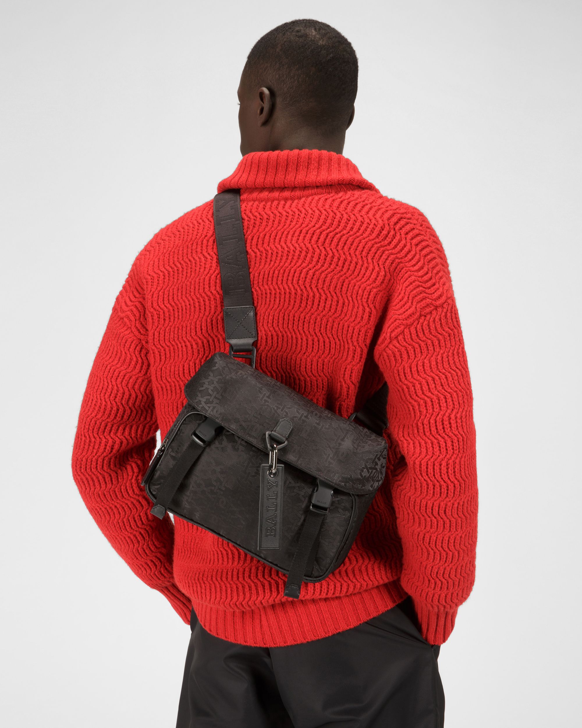 Catch Small Nylon Messenger Bag In Black - Men's - Bally - 01