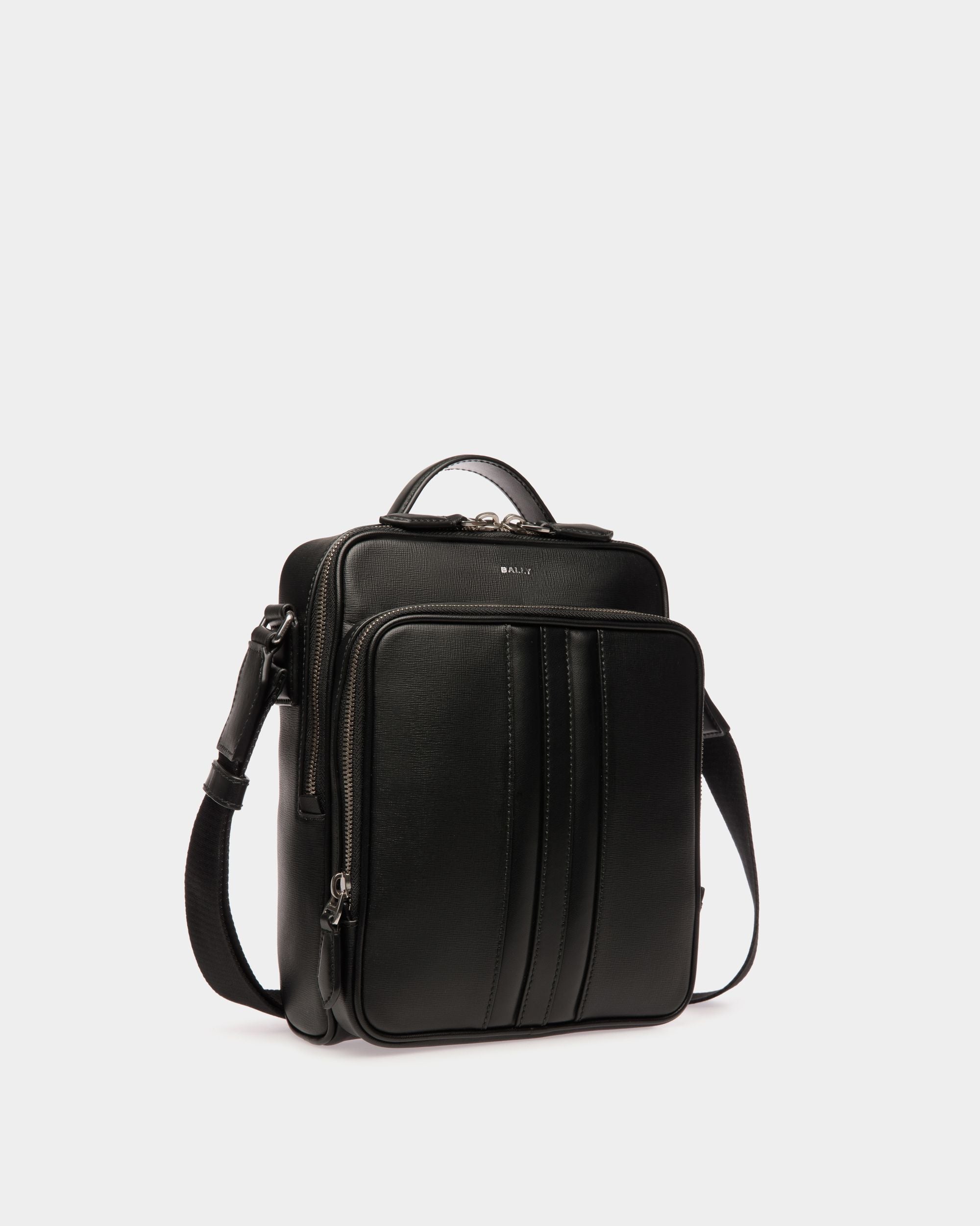 Mythos Crossbody Bag In Black Recycled Leather - Men's - Bally - 03