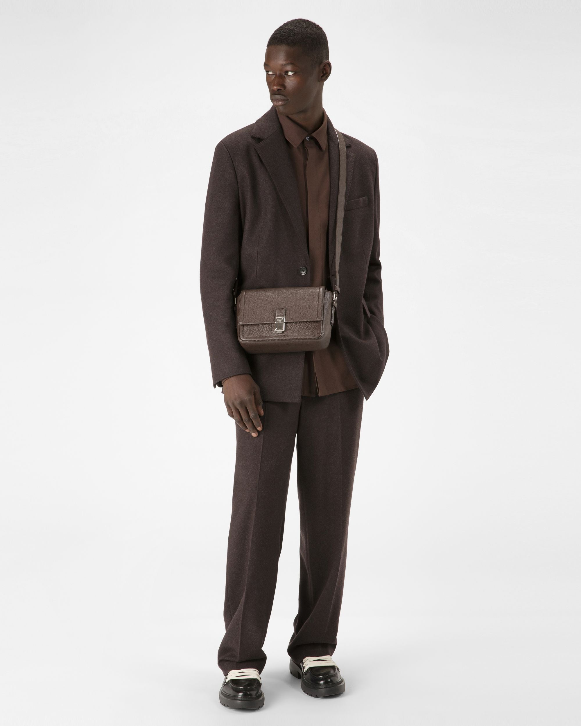 Soltedo Leather Messenger Bag In Ebony Brown - Men's - Bally - 02