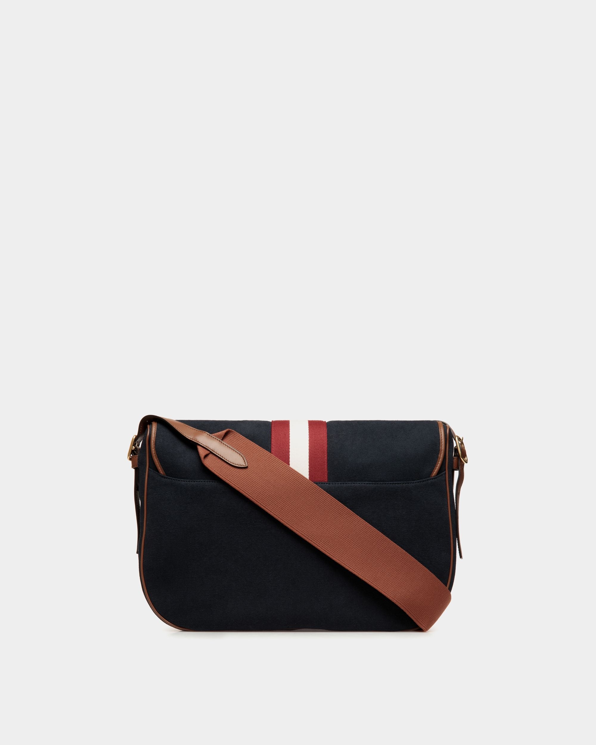 Beckett Crossbody Bag in Navy Blue Cotton Canvas - Men's - Bally - 03