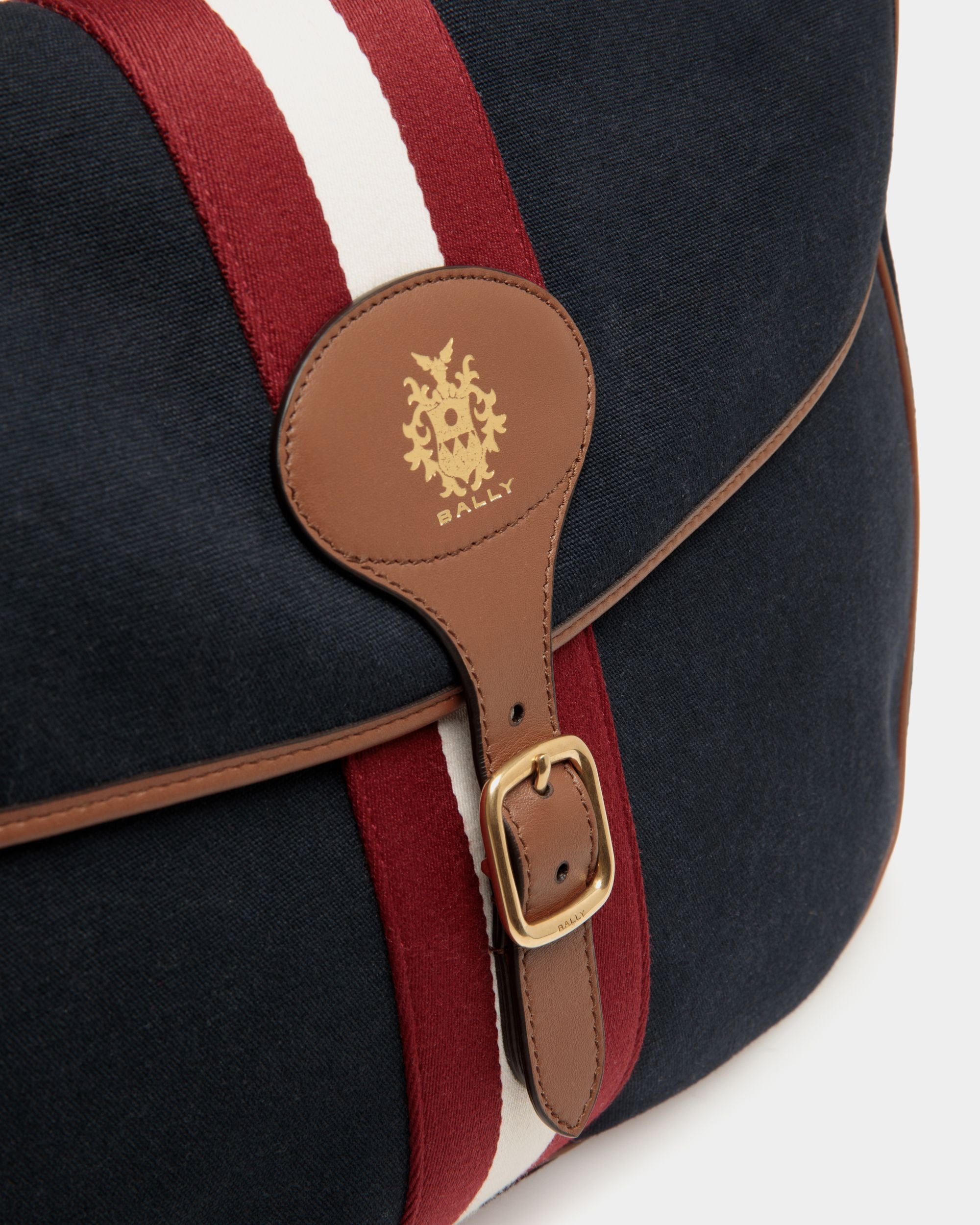 Beckett Crossbody Bag in Navy Blue Cotton Canvas - Men's - Bally - 06