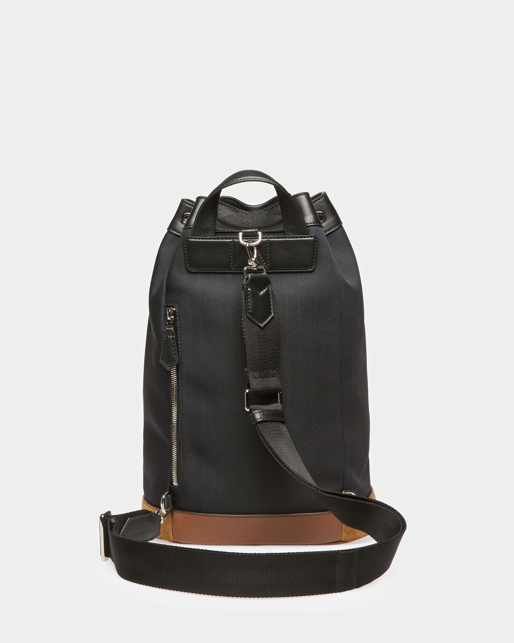 Cazes Leather And Nylon Sling Bag In Midnight - Men's - Bally - 03
