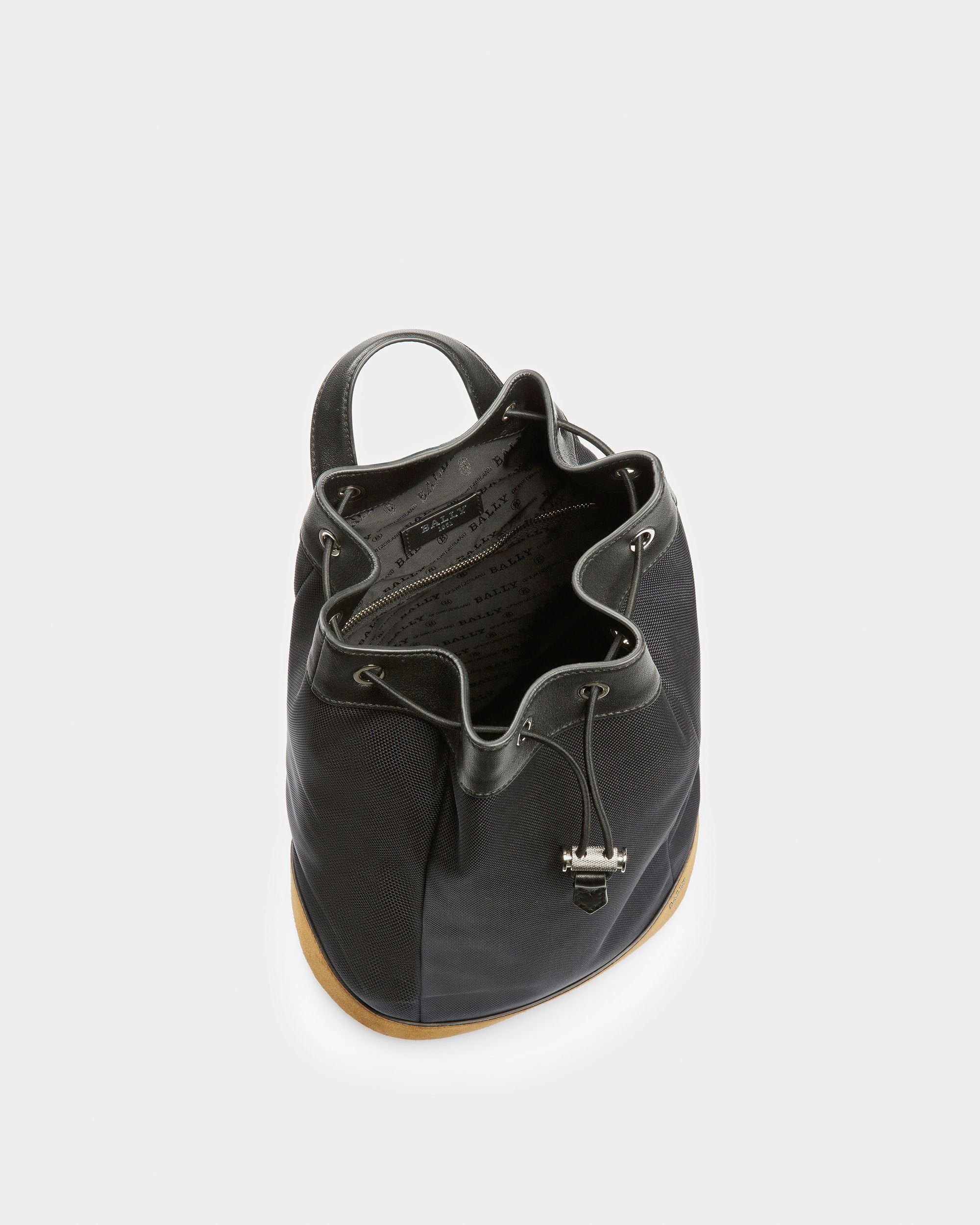 Cazes Leather And Nylon Sling Bag In Midnight - Men's - Bally - 04