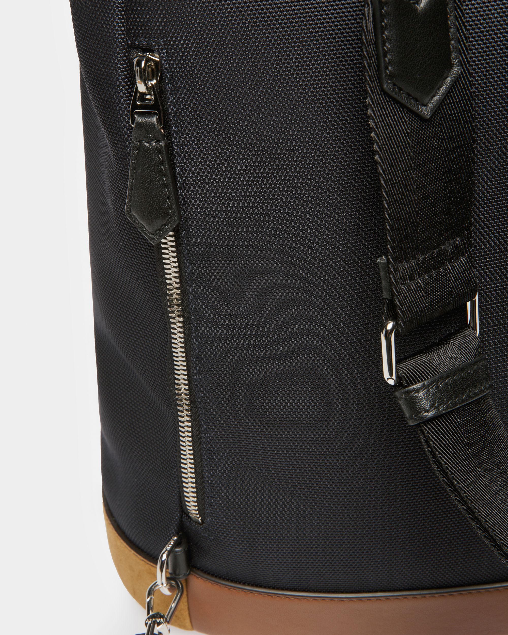 Cazes Leather And Nylon Sling Bag In Midnight - Men's - Bally - 05