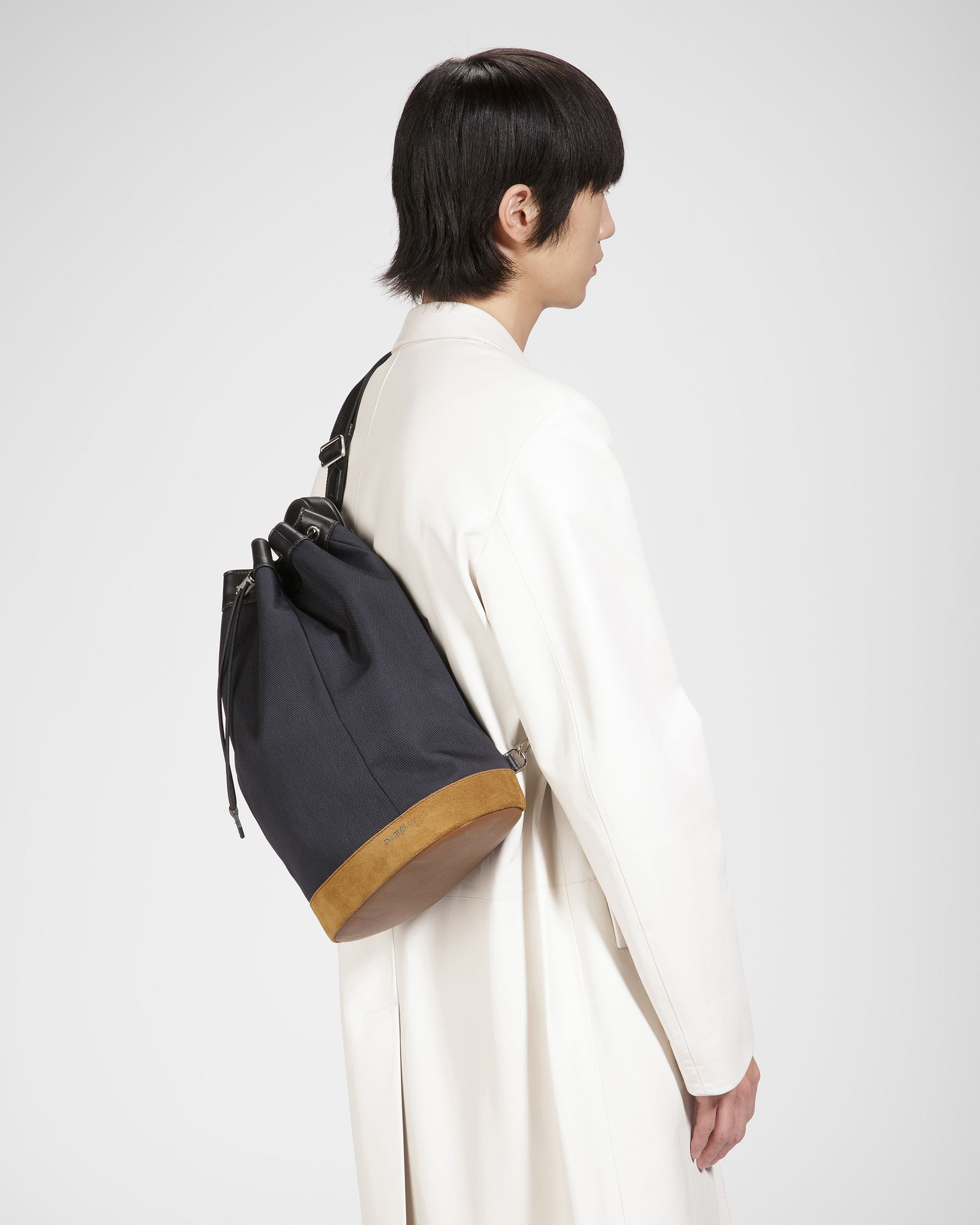 Cazes Leather And Nylon Sling Bag In Midnight - Men's - Bally - 07