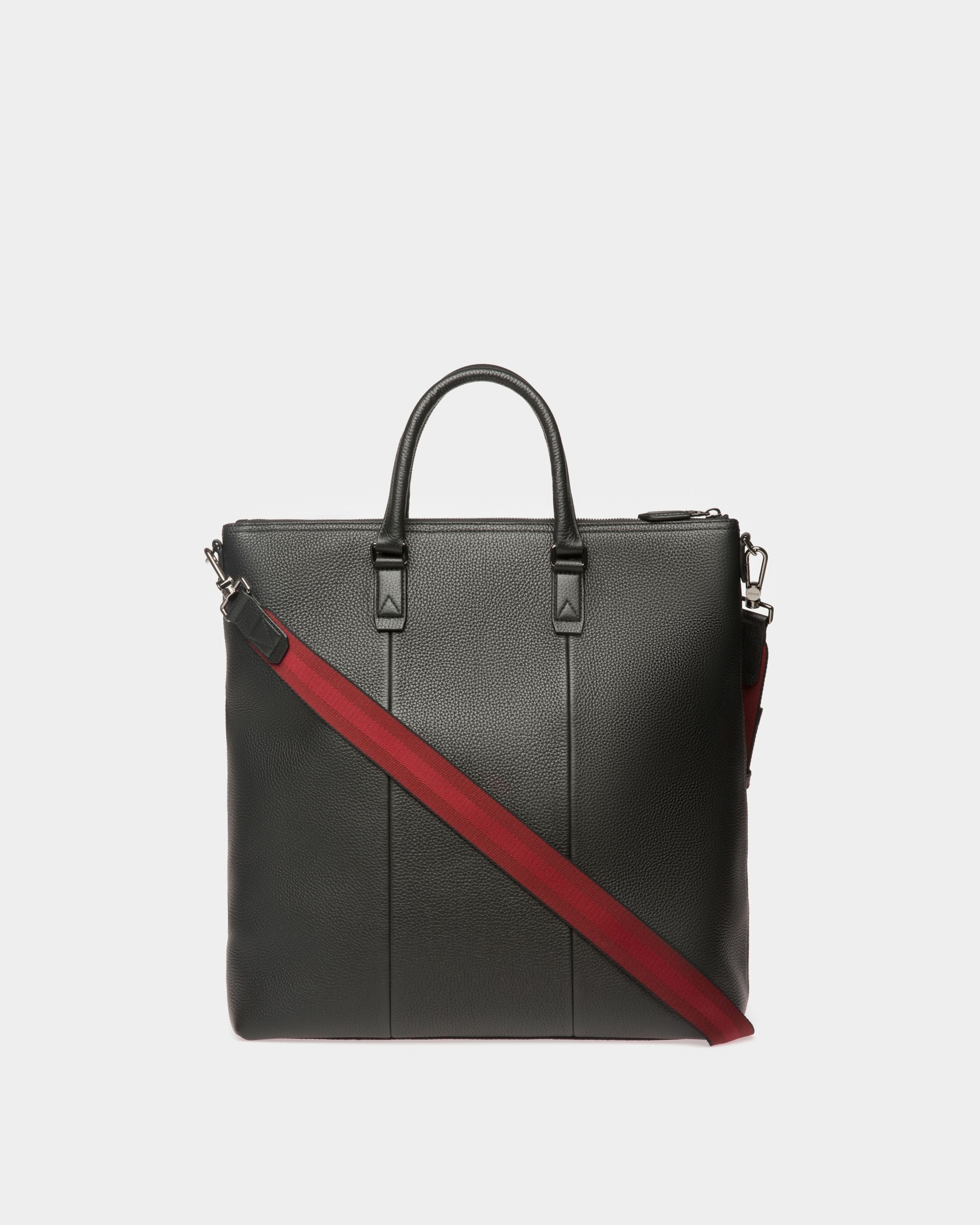 Bickie Leather Tote Bag In Black - Men's - Bally - 02